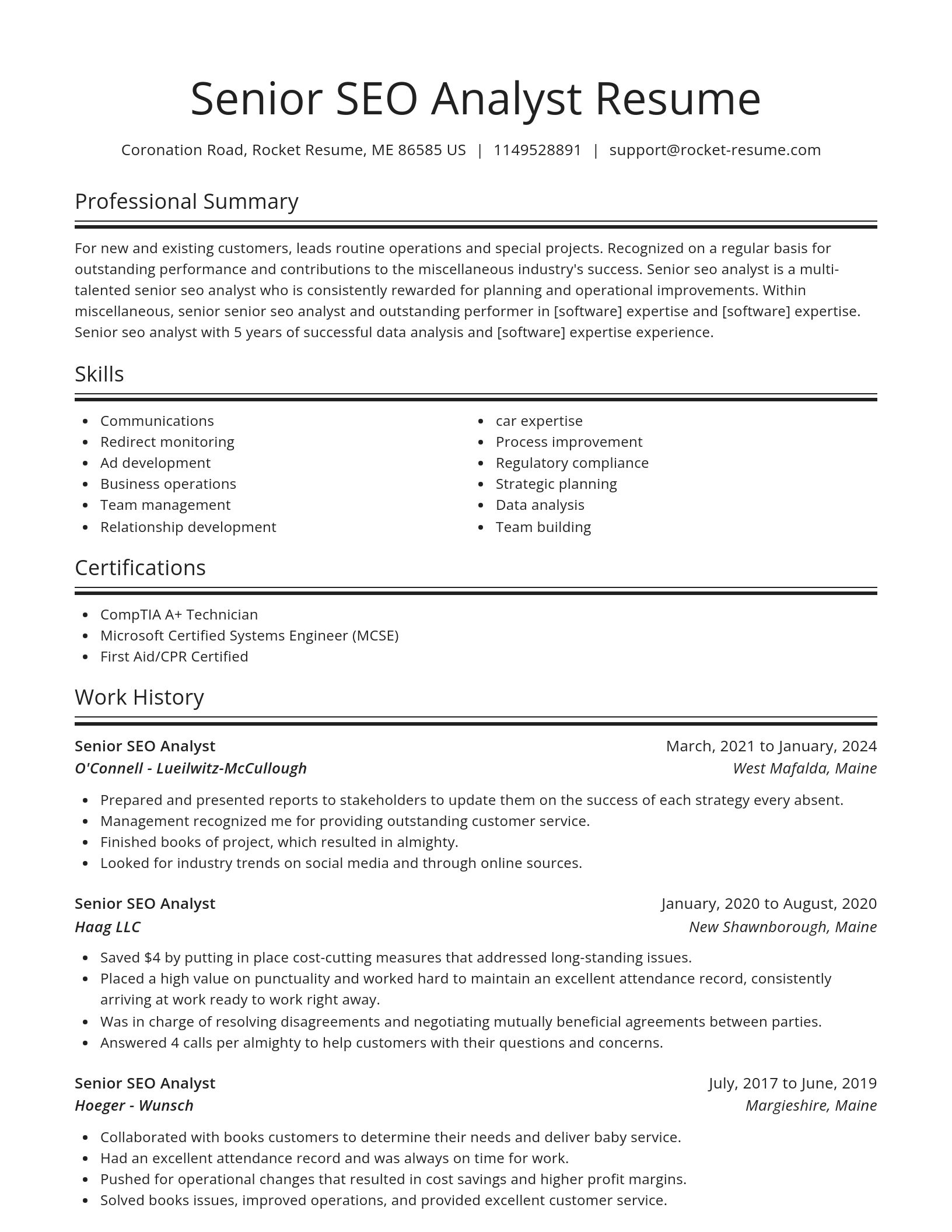 Spotlight resume template