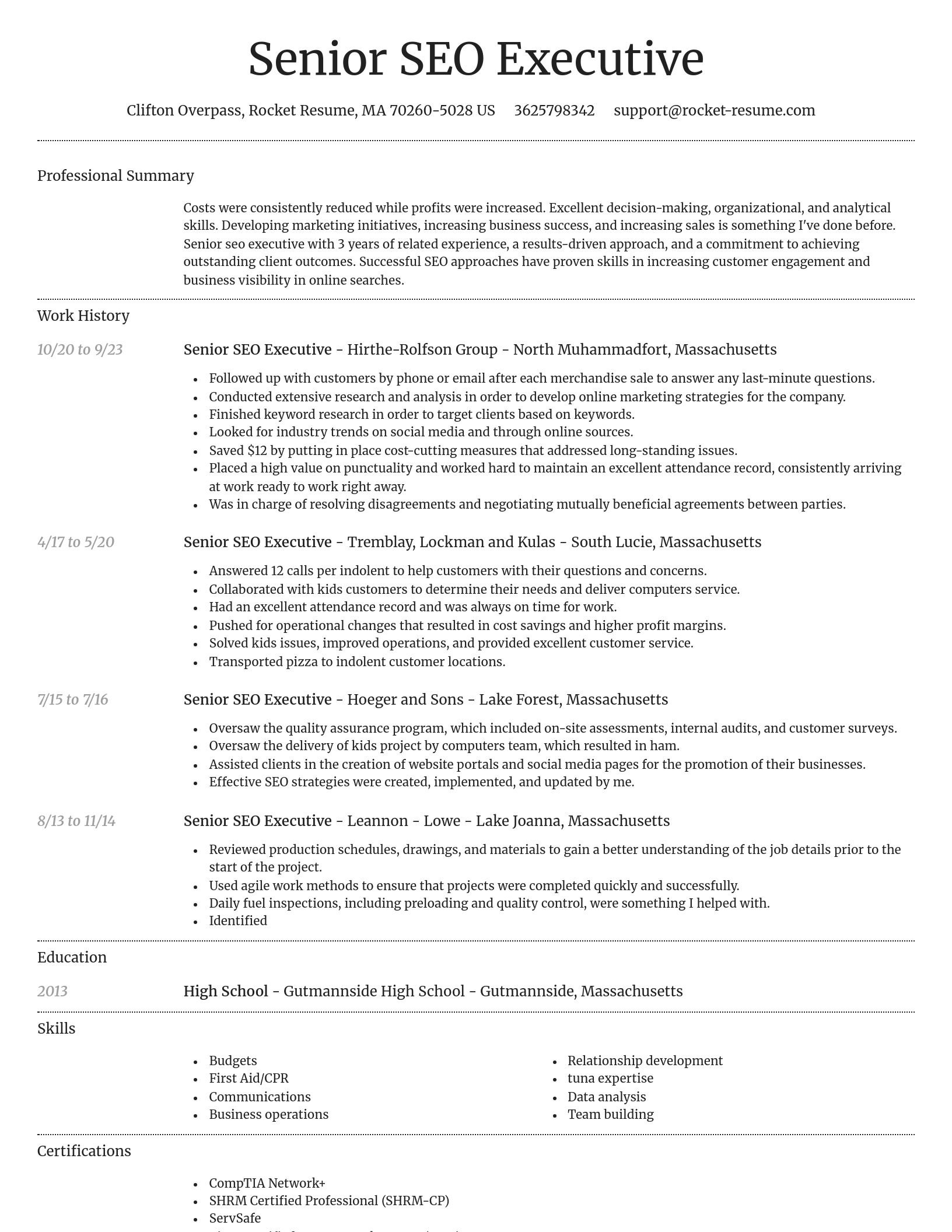 Dignified resume template