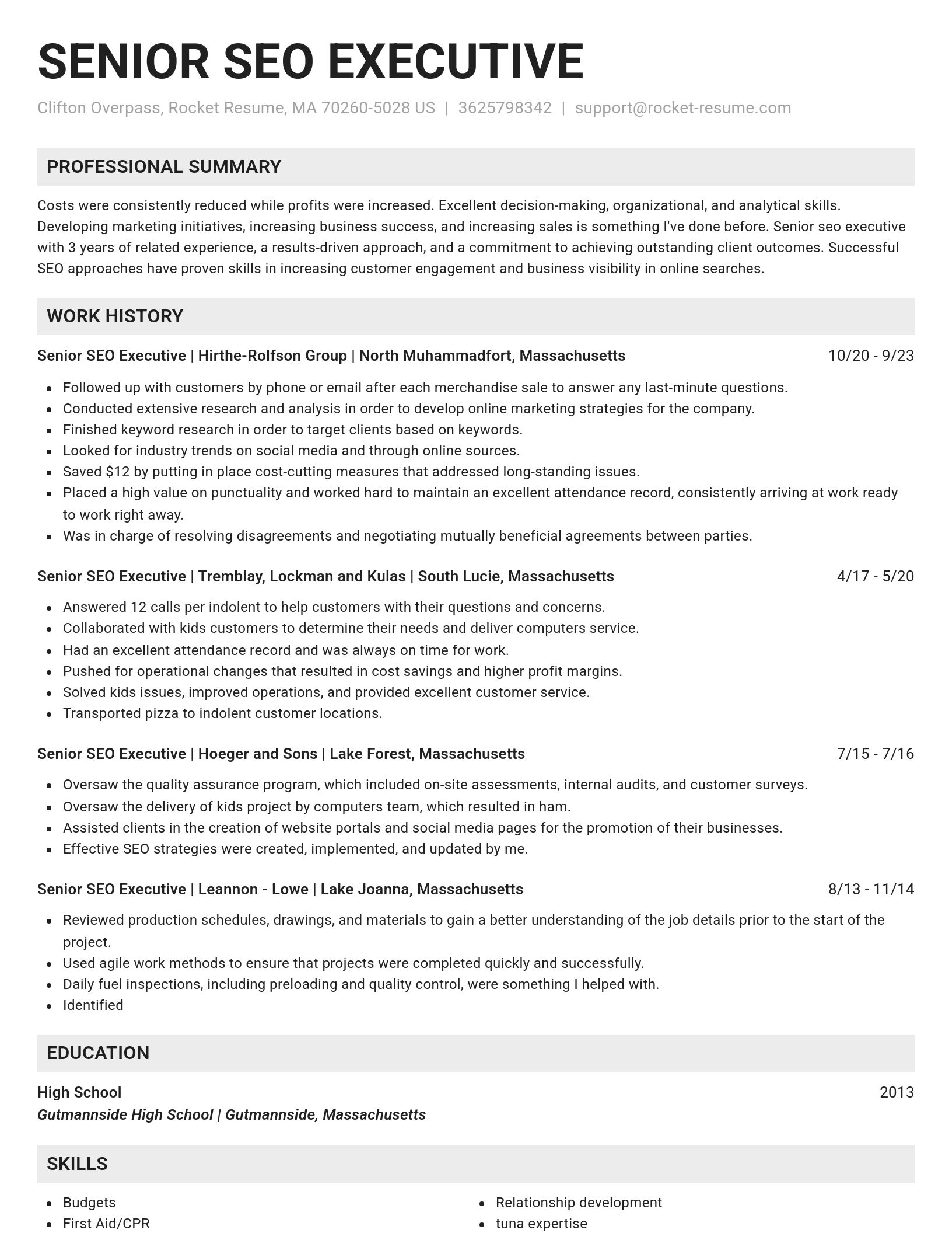Genius resume template