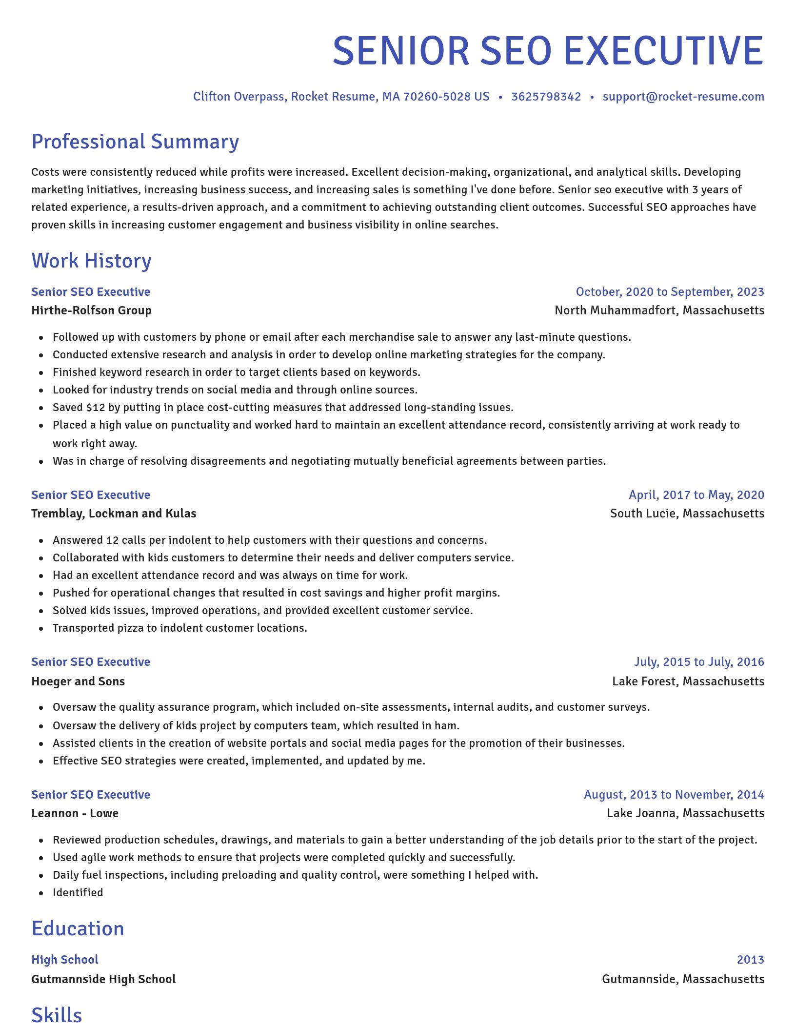 Novel resume template