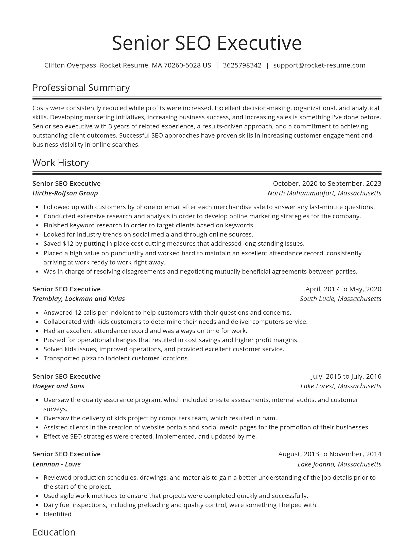 Spotlight resume template