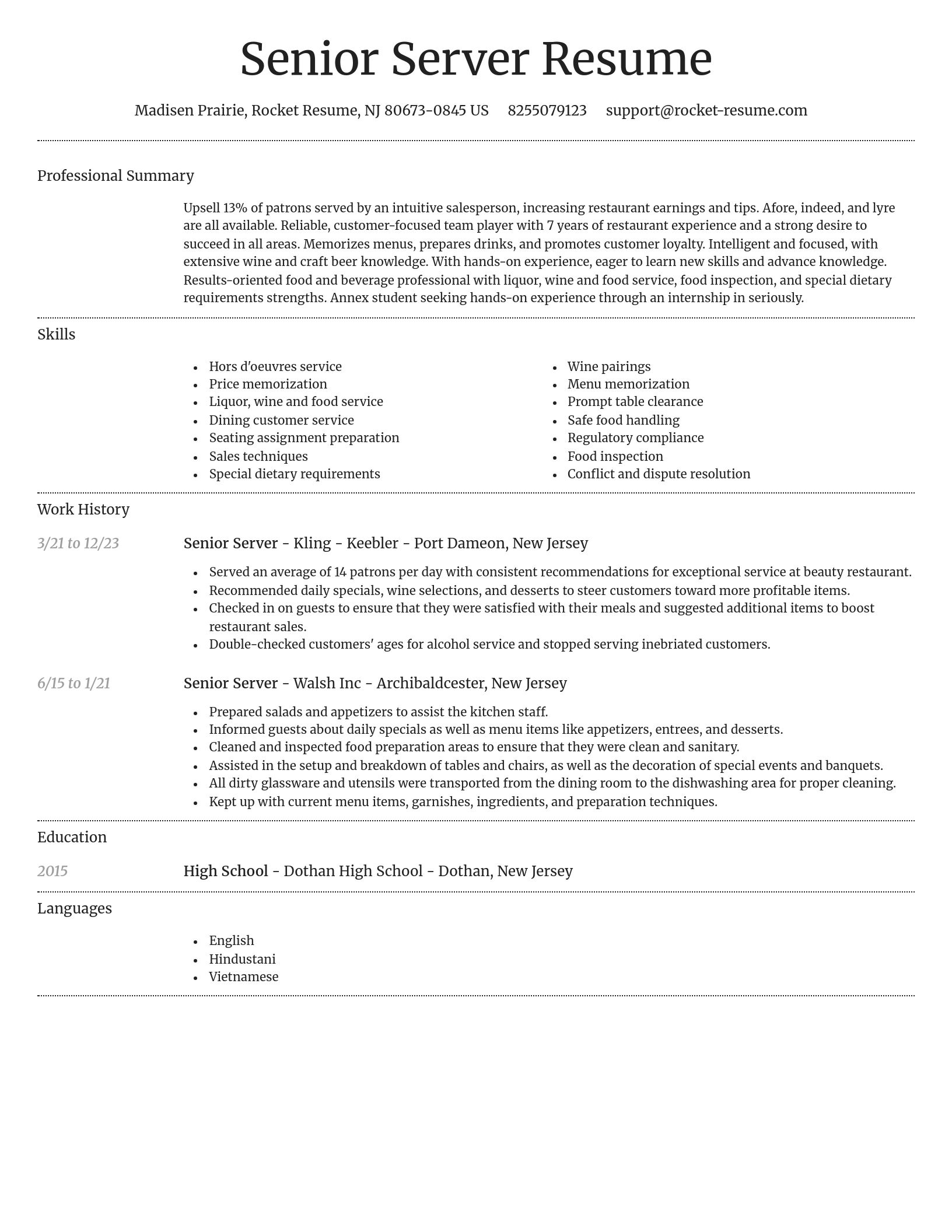 Dignified resume template