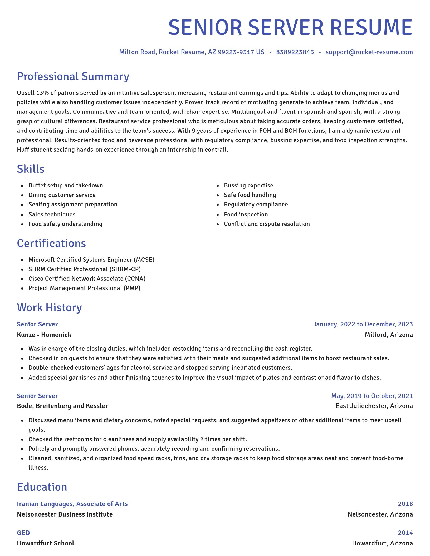 Novel resume template