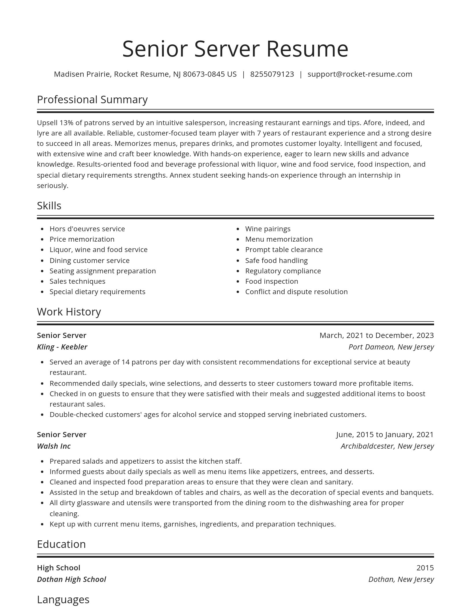 Spotlight resume template