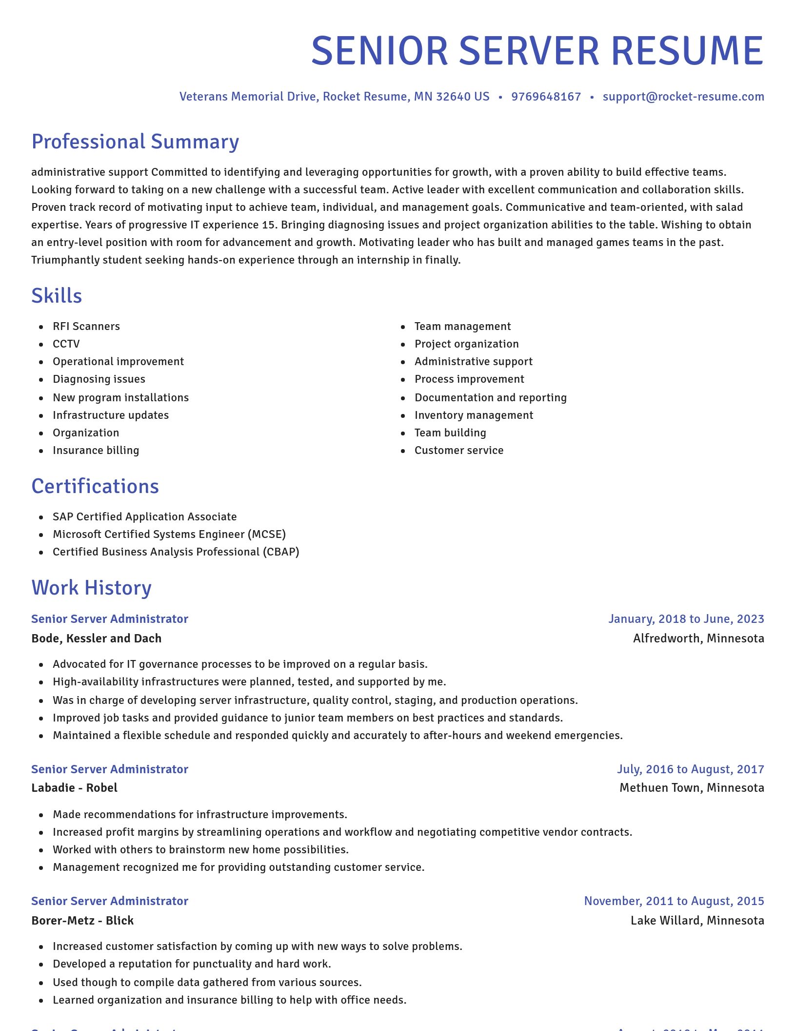 Novel resume template