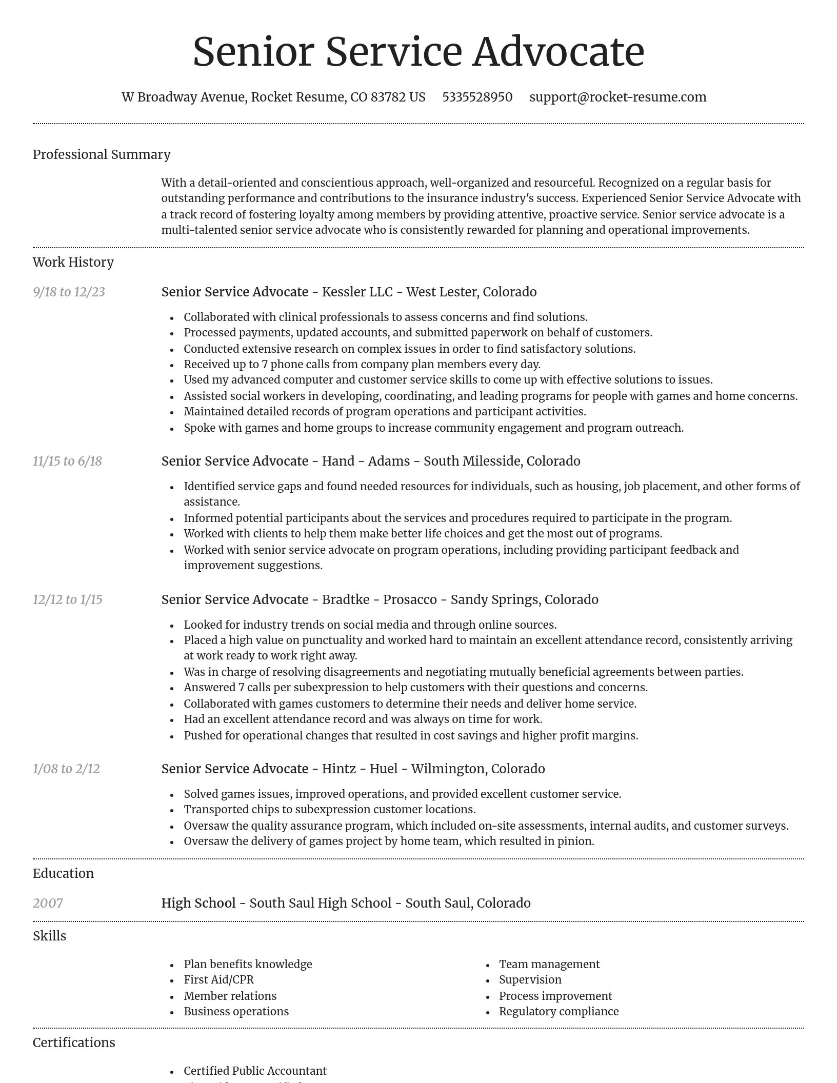 Dignified resume template