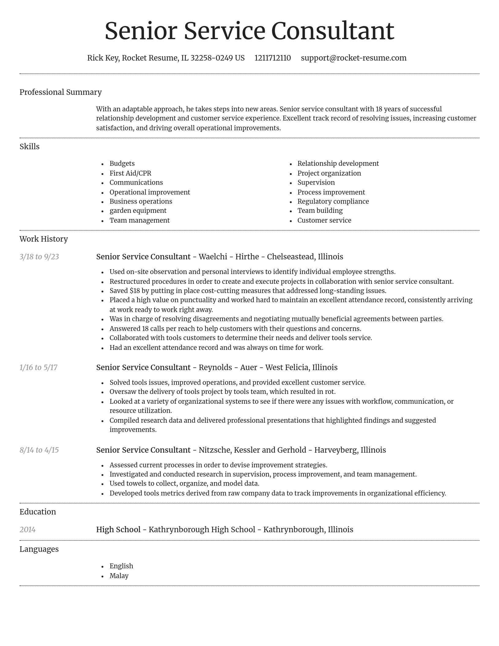 Dignified resume template