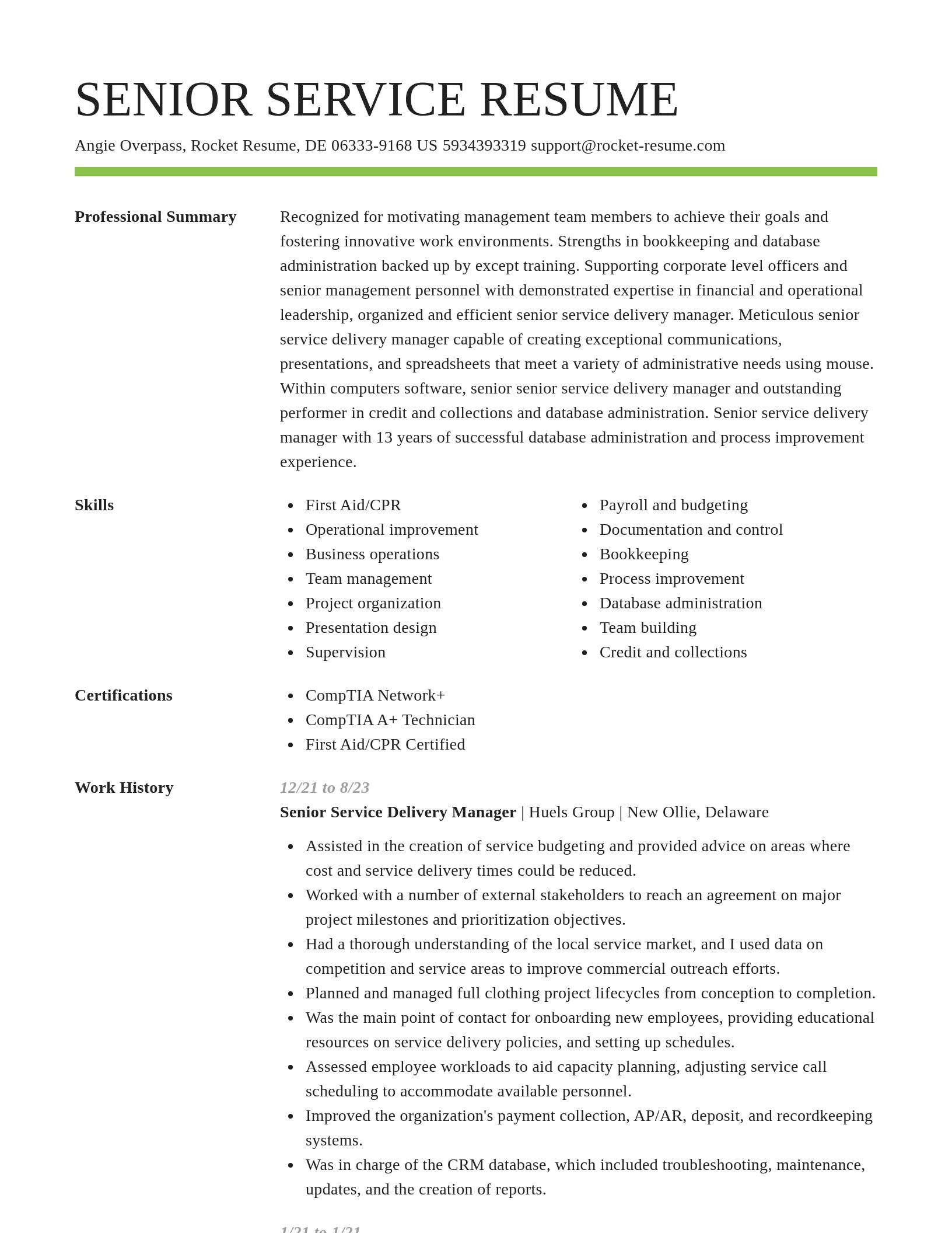 Smart resume template