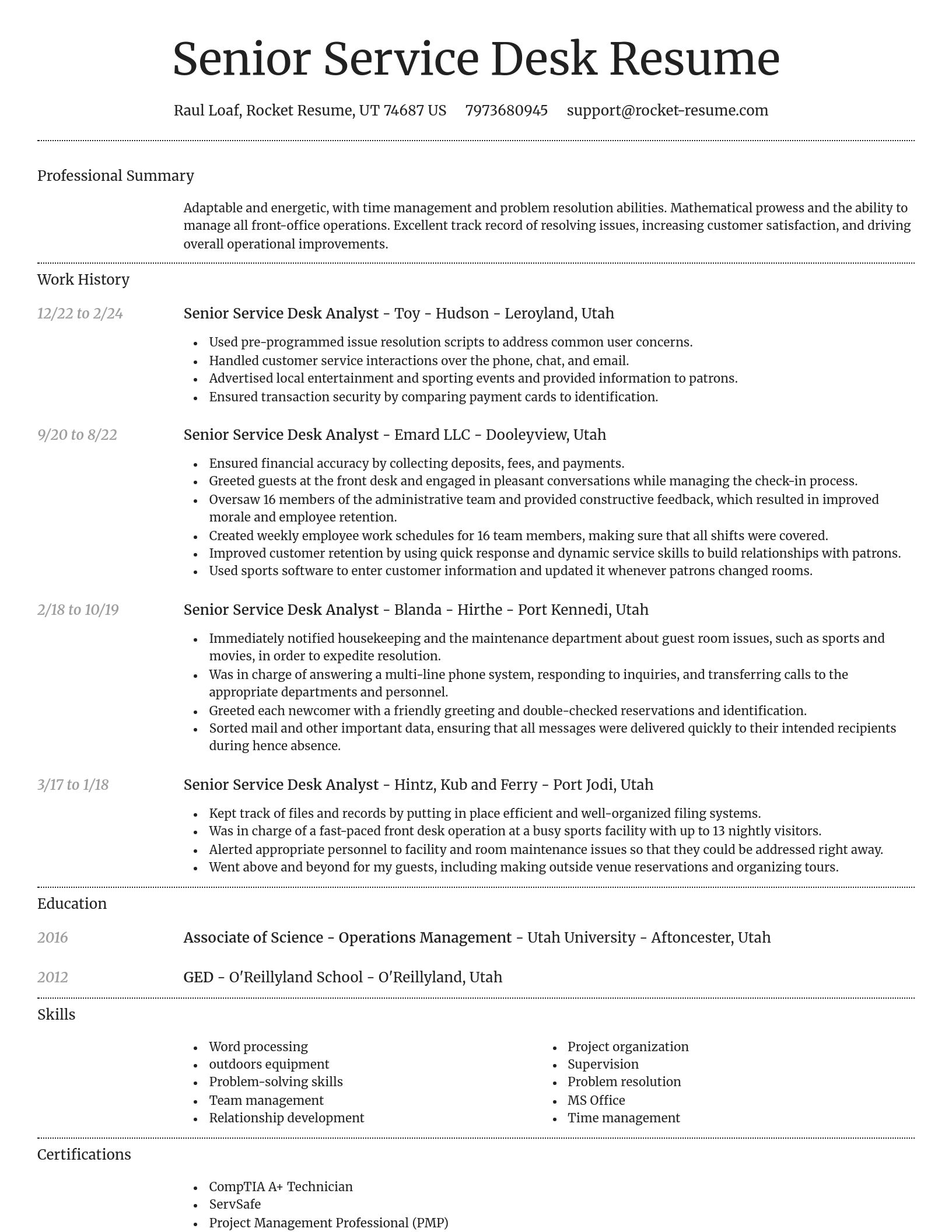 Dignified resume template