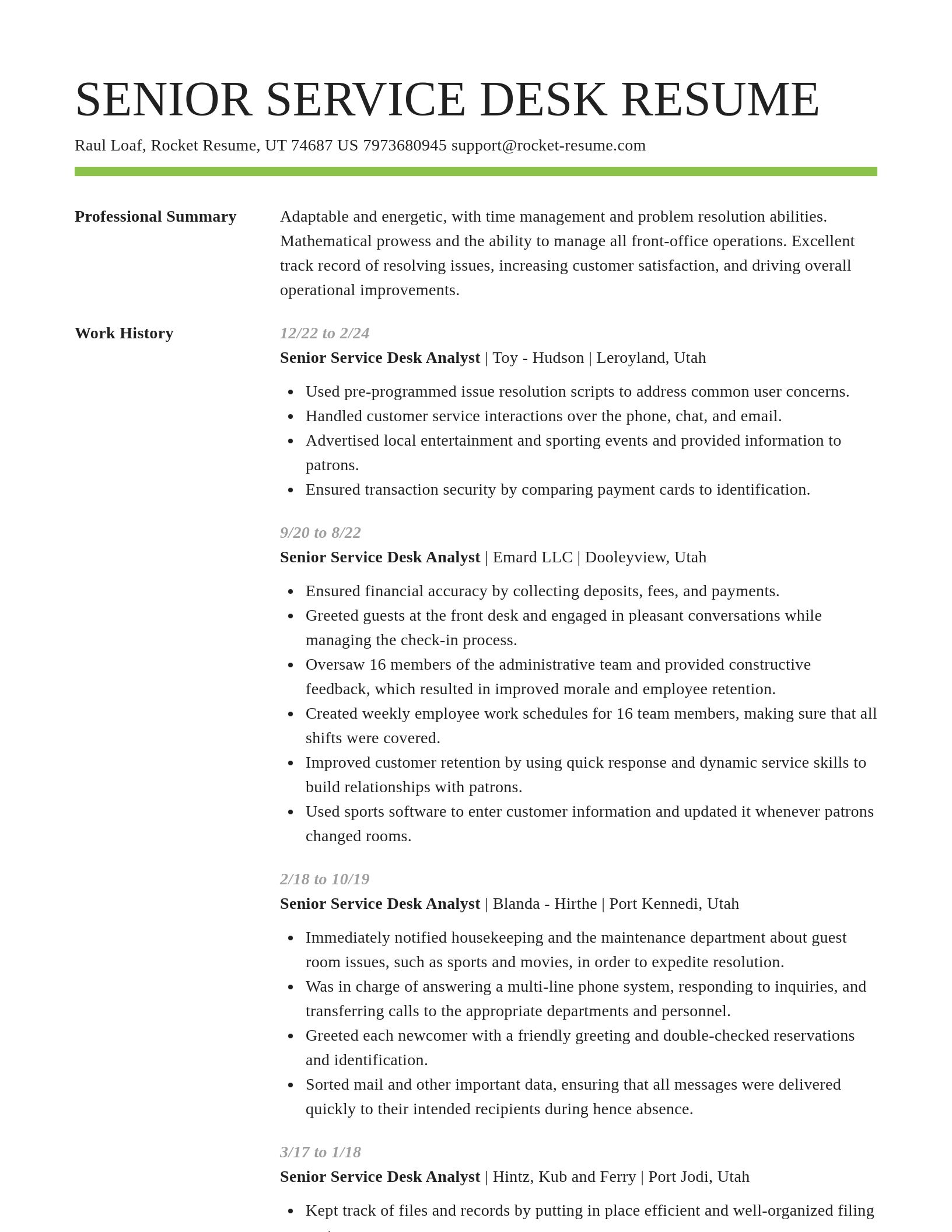 Smart resume template