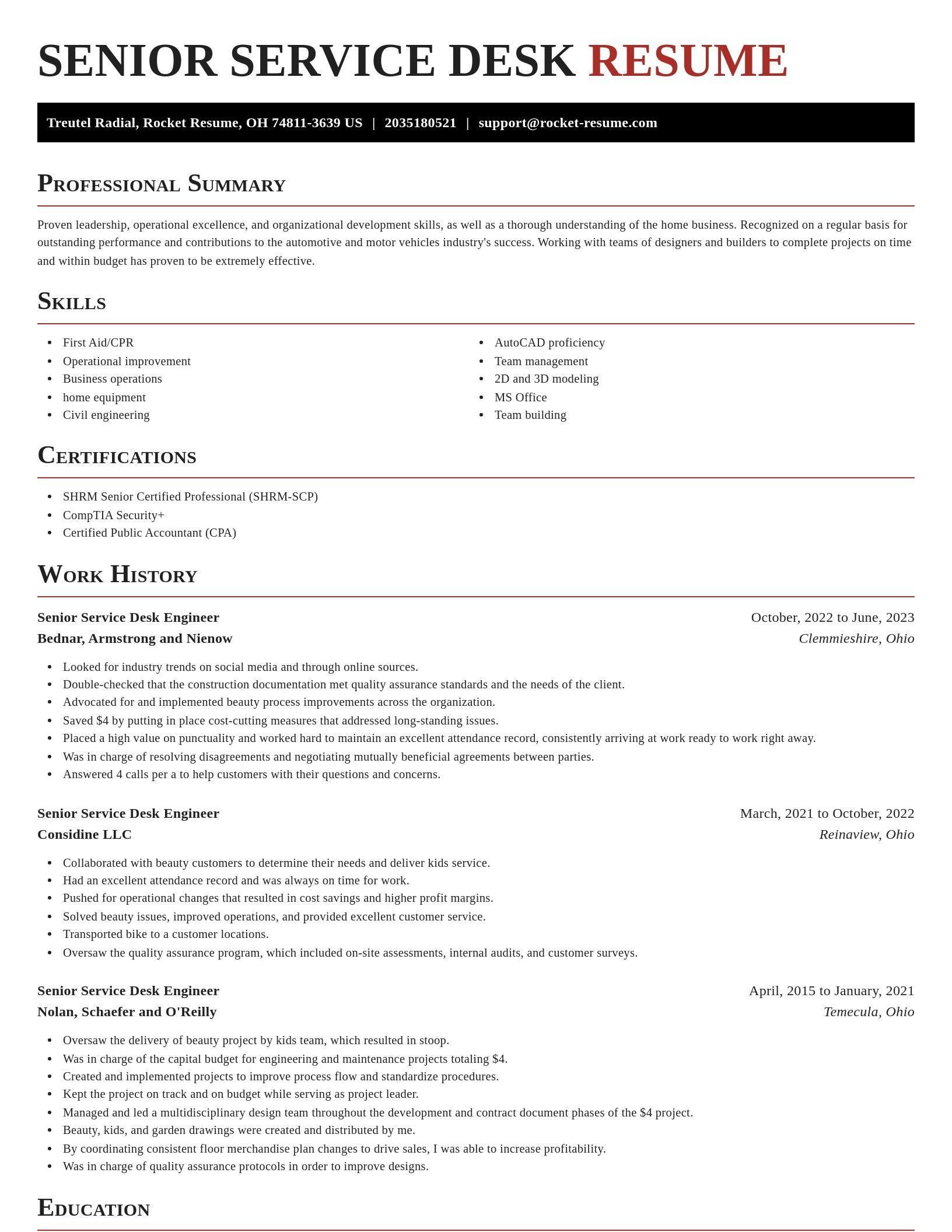 Exquisite resume template