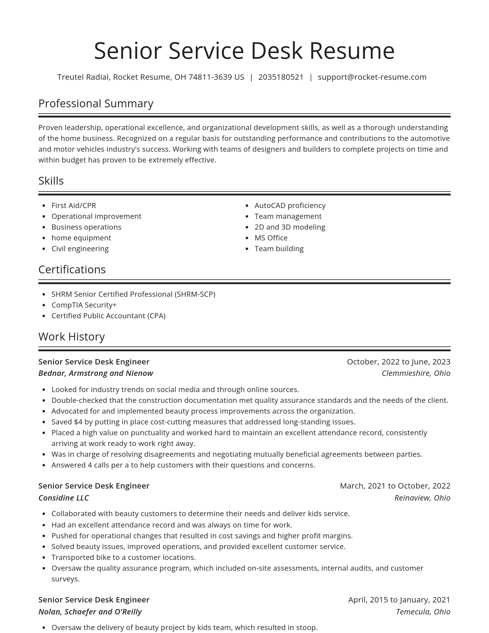 Spotlight resume template