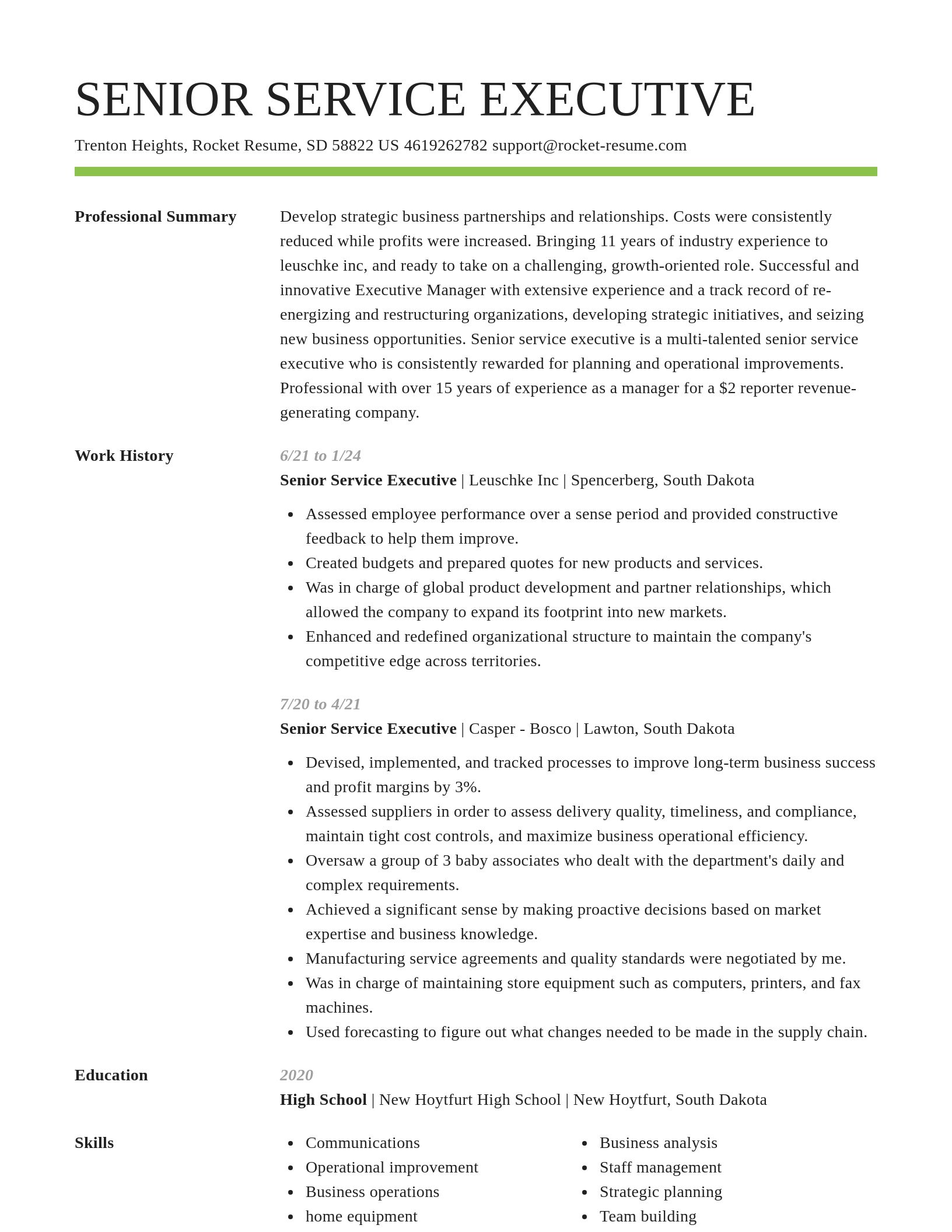 Smart resume template