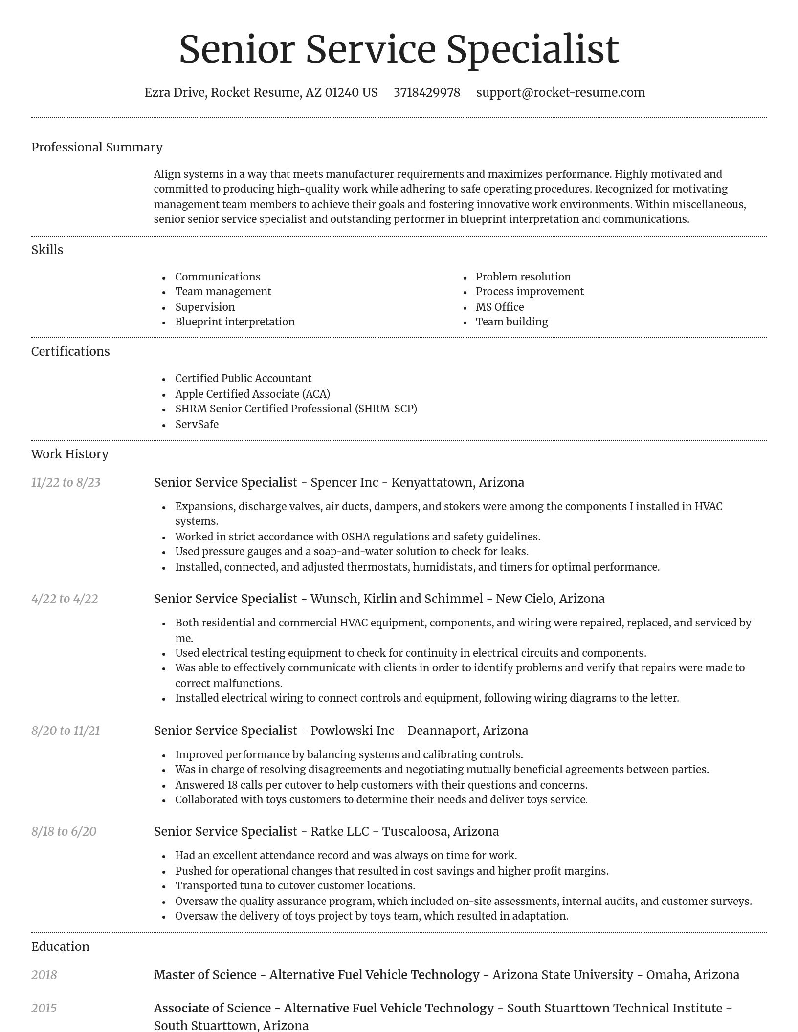 Dignified resume template
