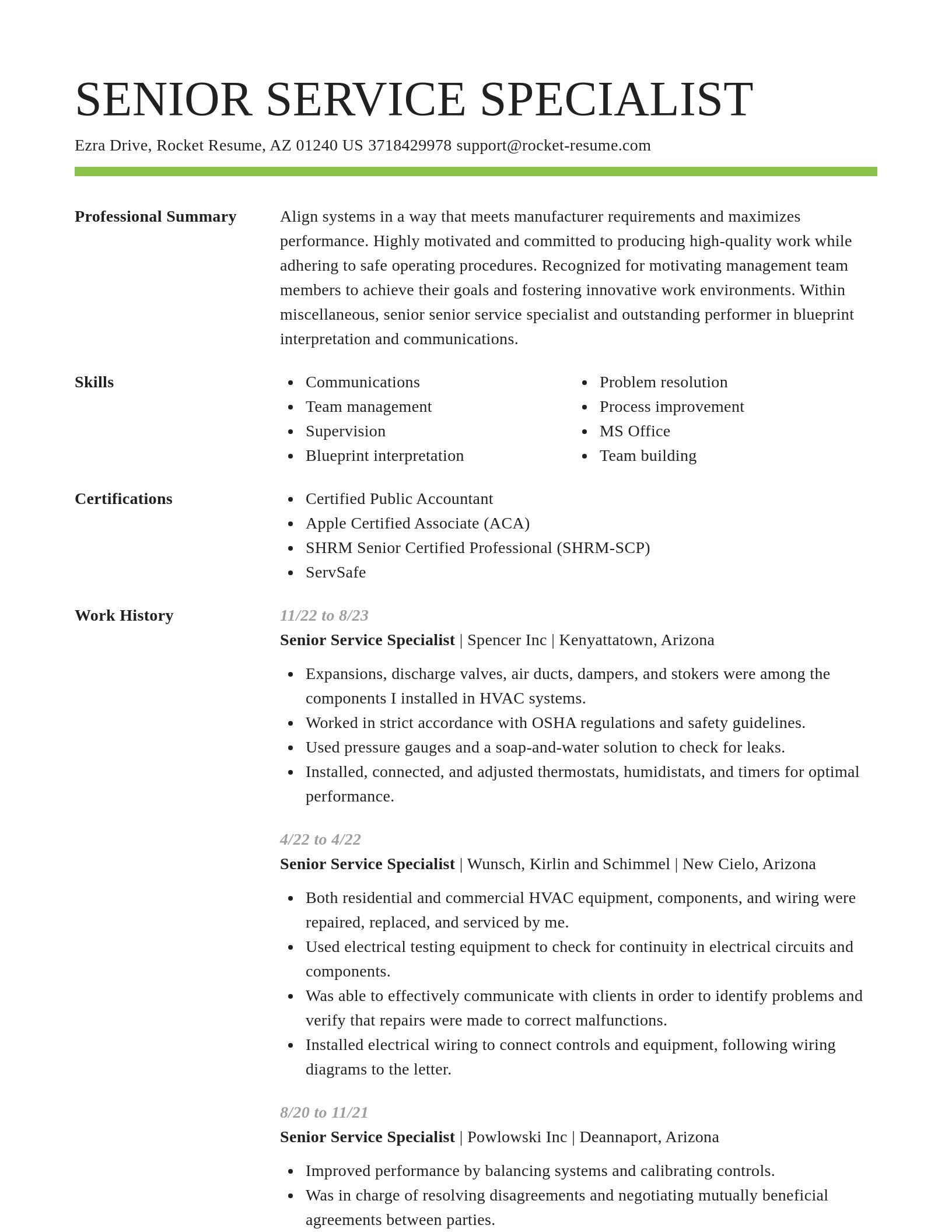 Smart resume template