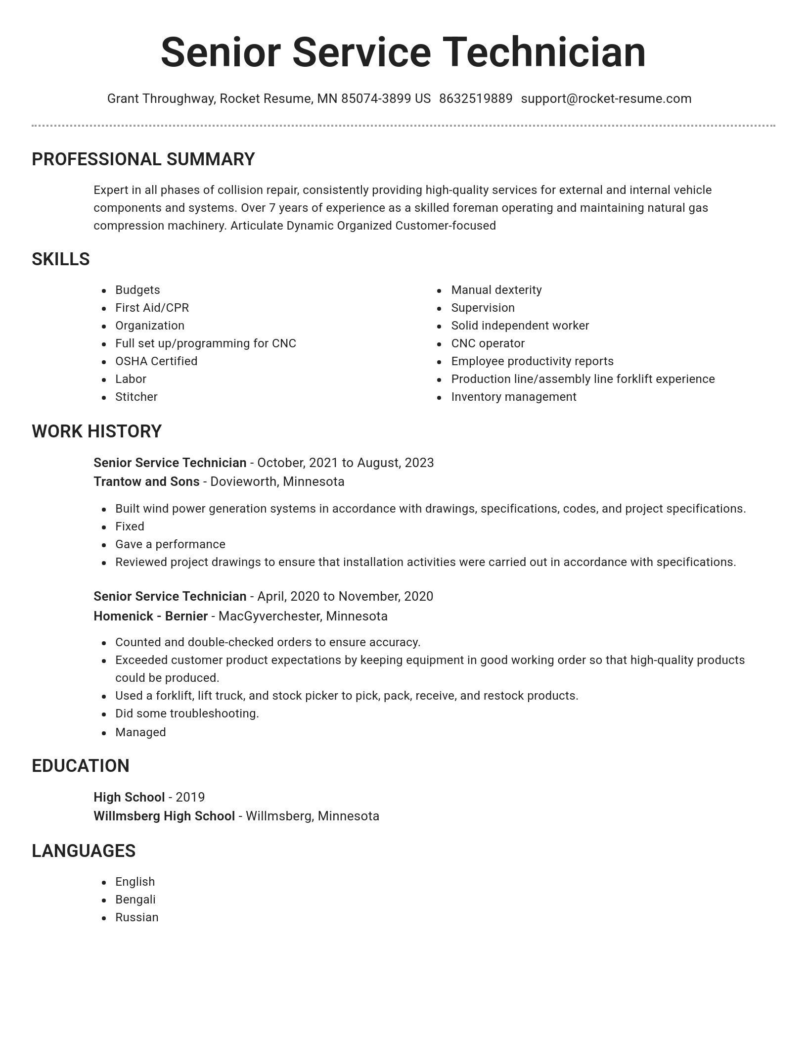 Brilliant resume template
