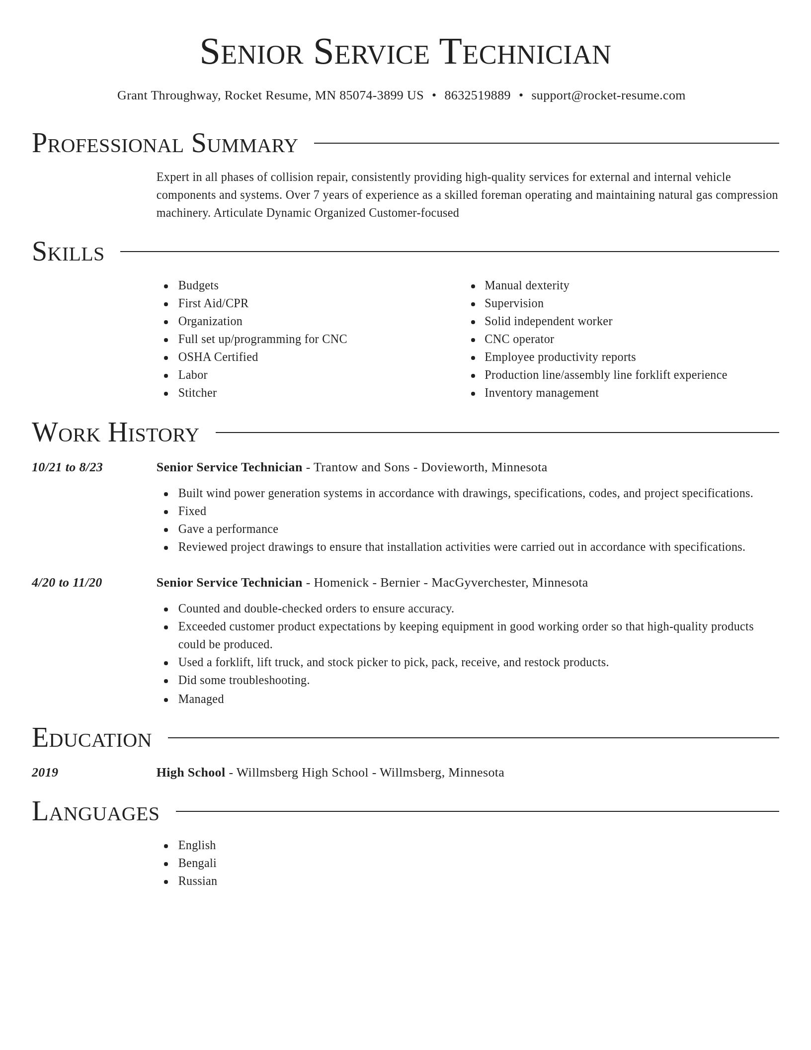 Director resume template