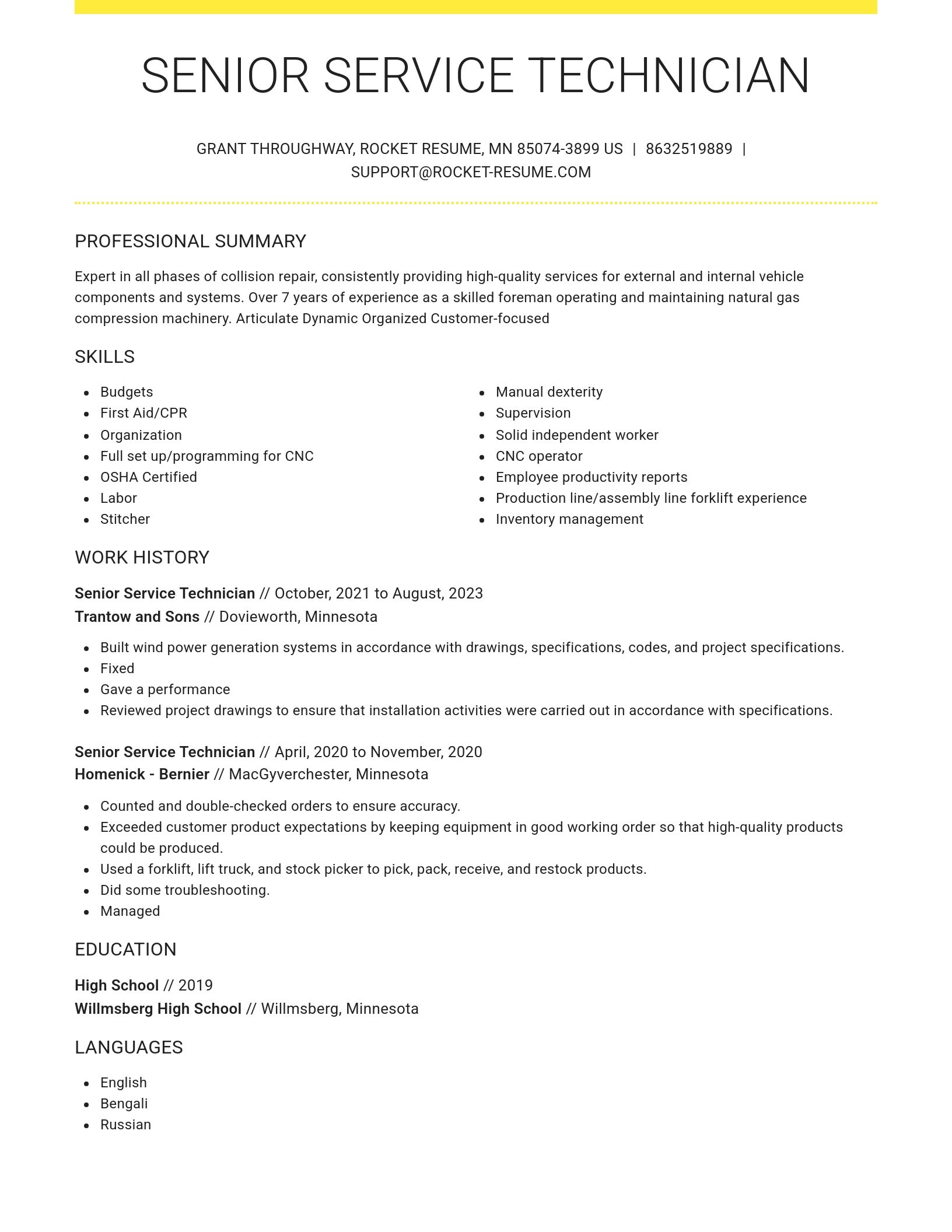 Grand resume template
