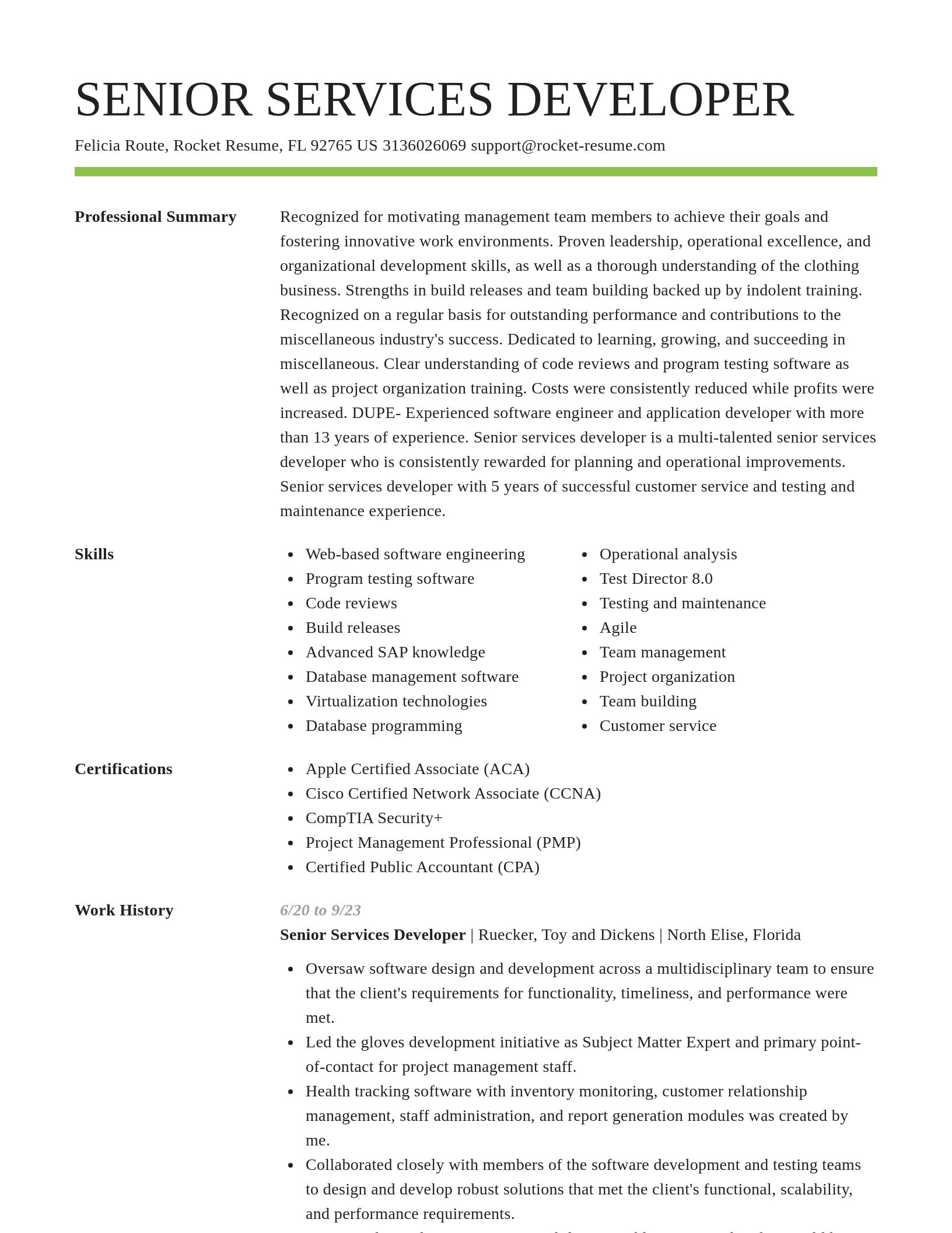 Smart resume template