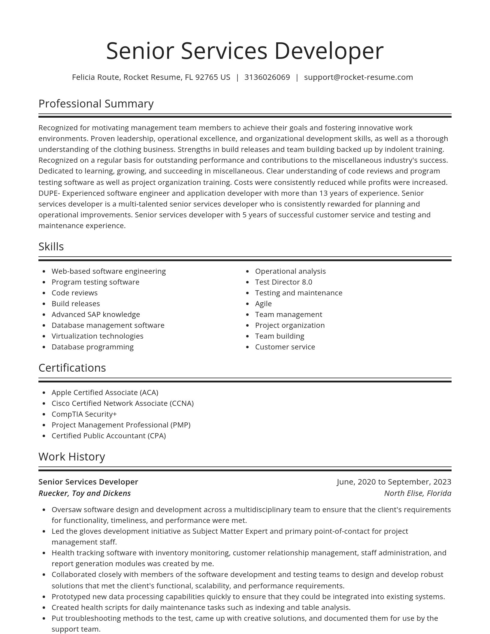 Spotlight resume template