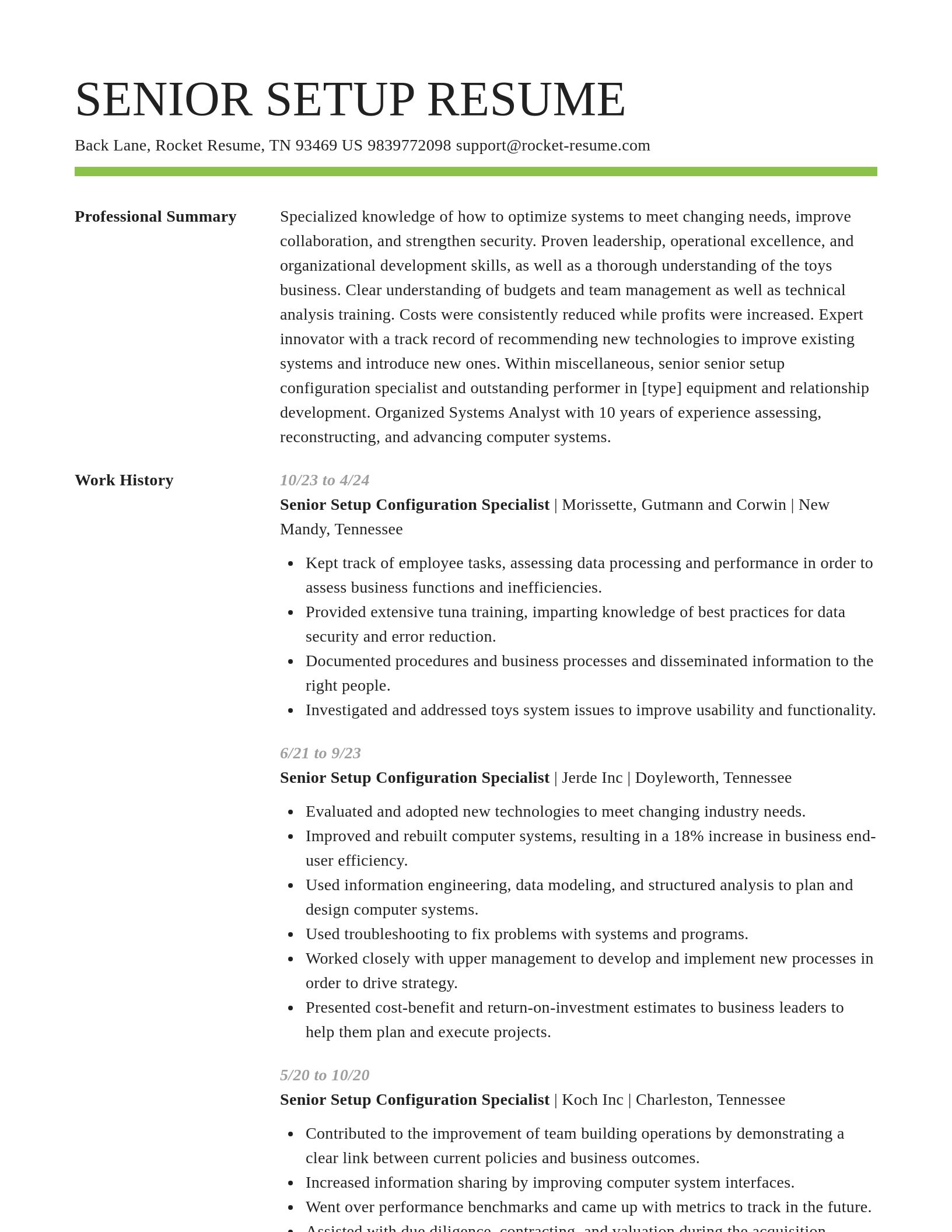 Smart resume template