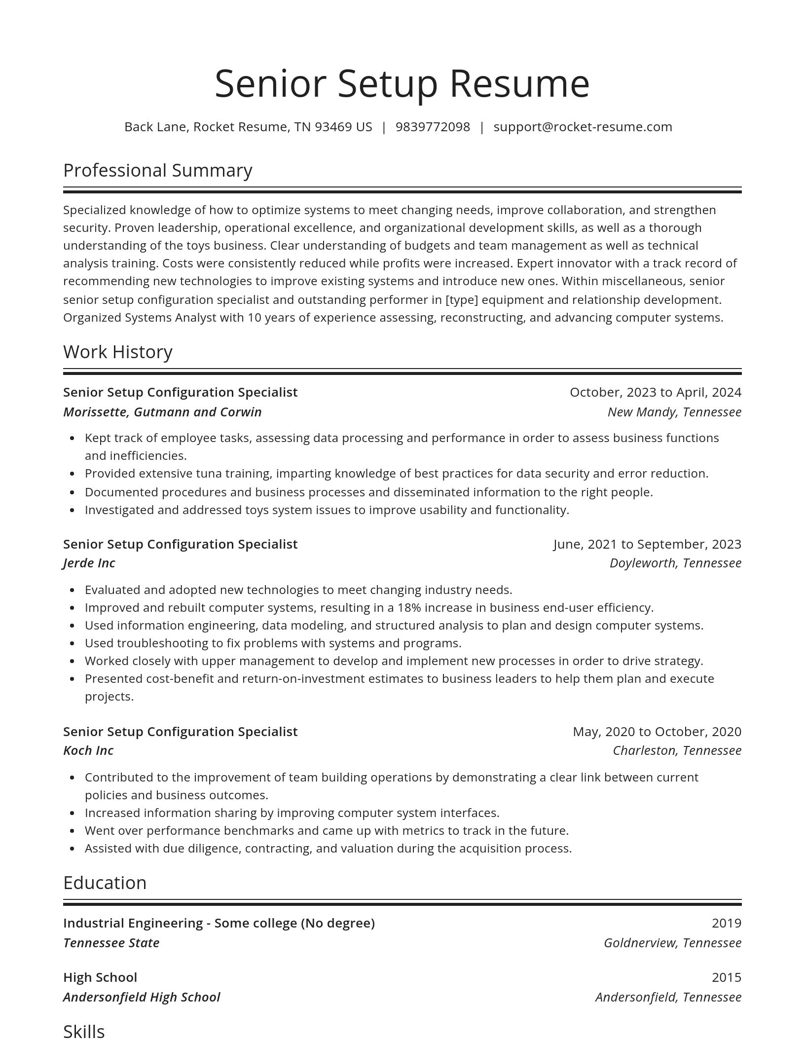 Spotlight resume template
