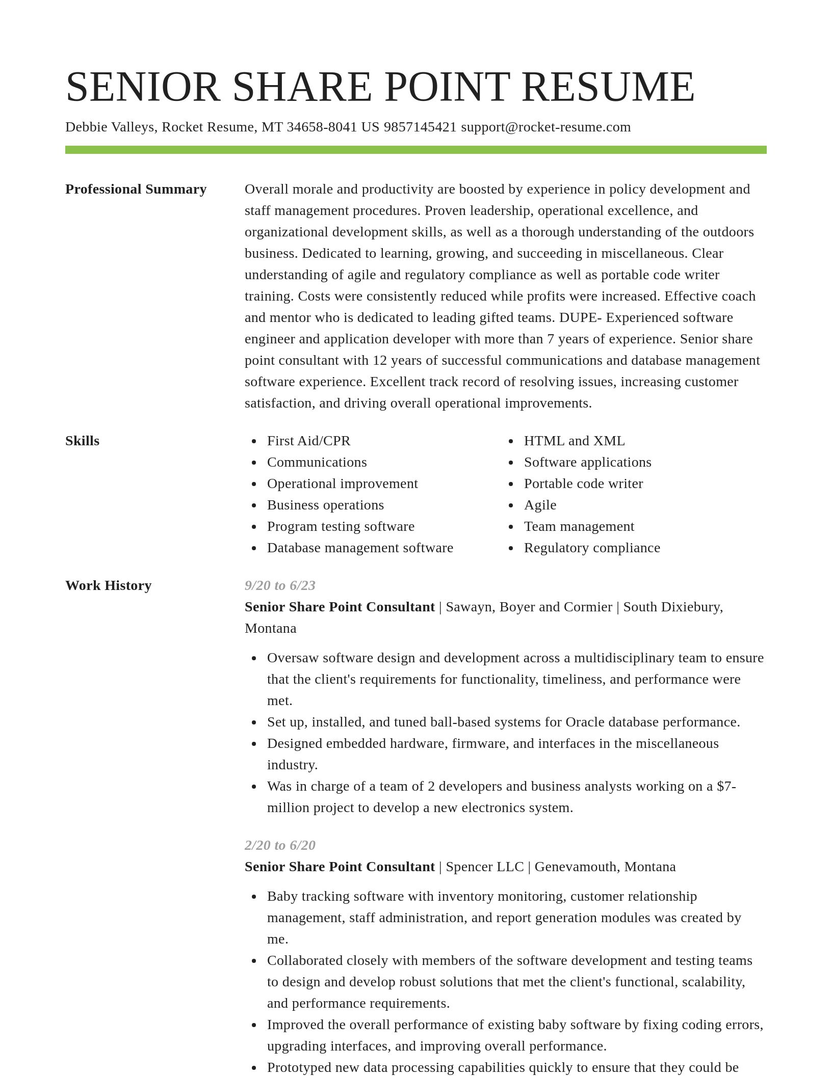 Smart resume template