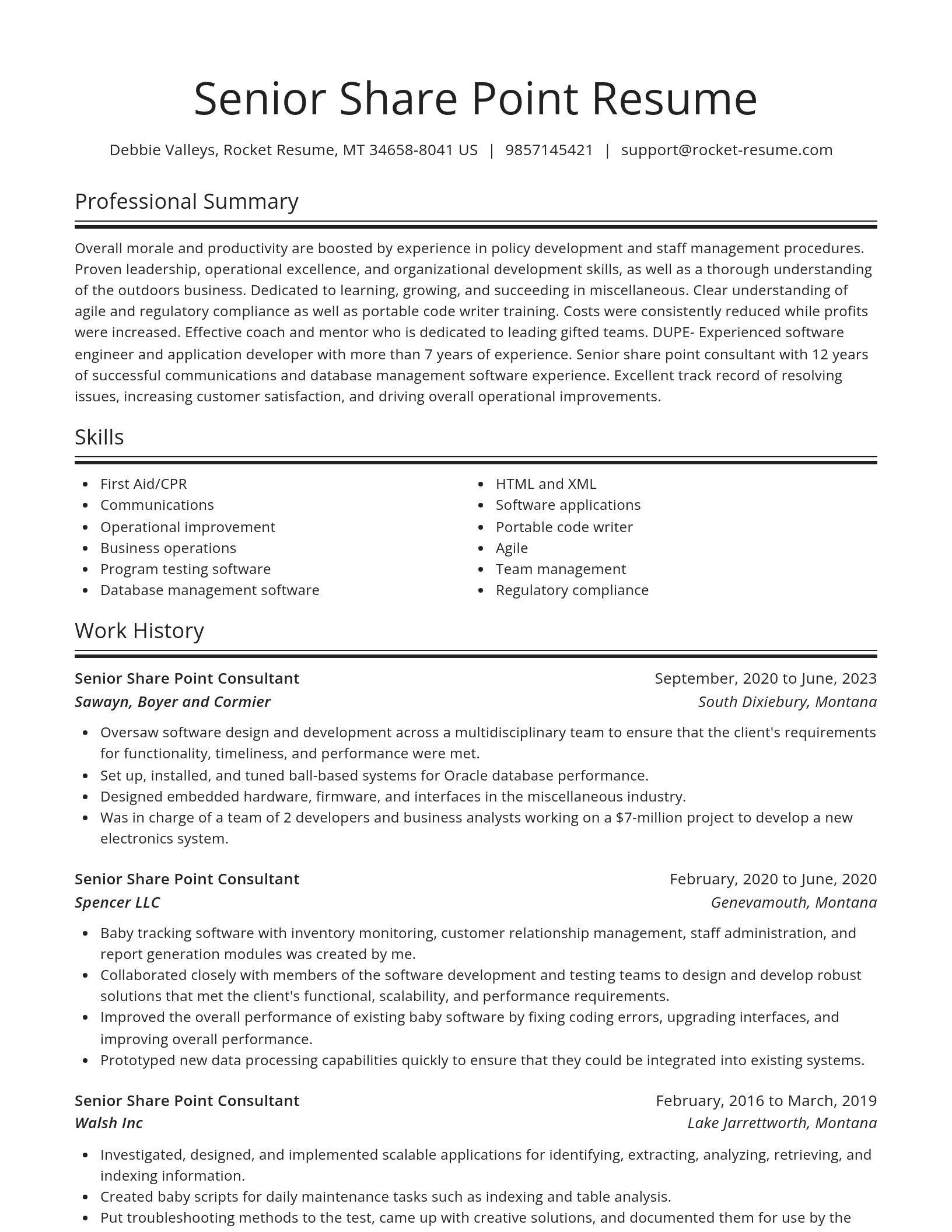 Spotlight resume template