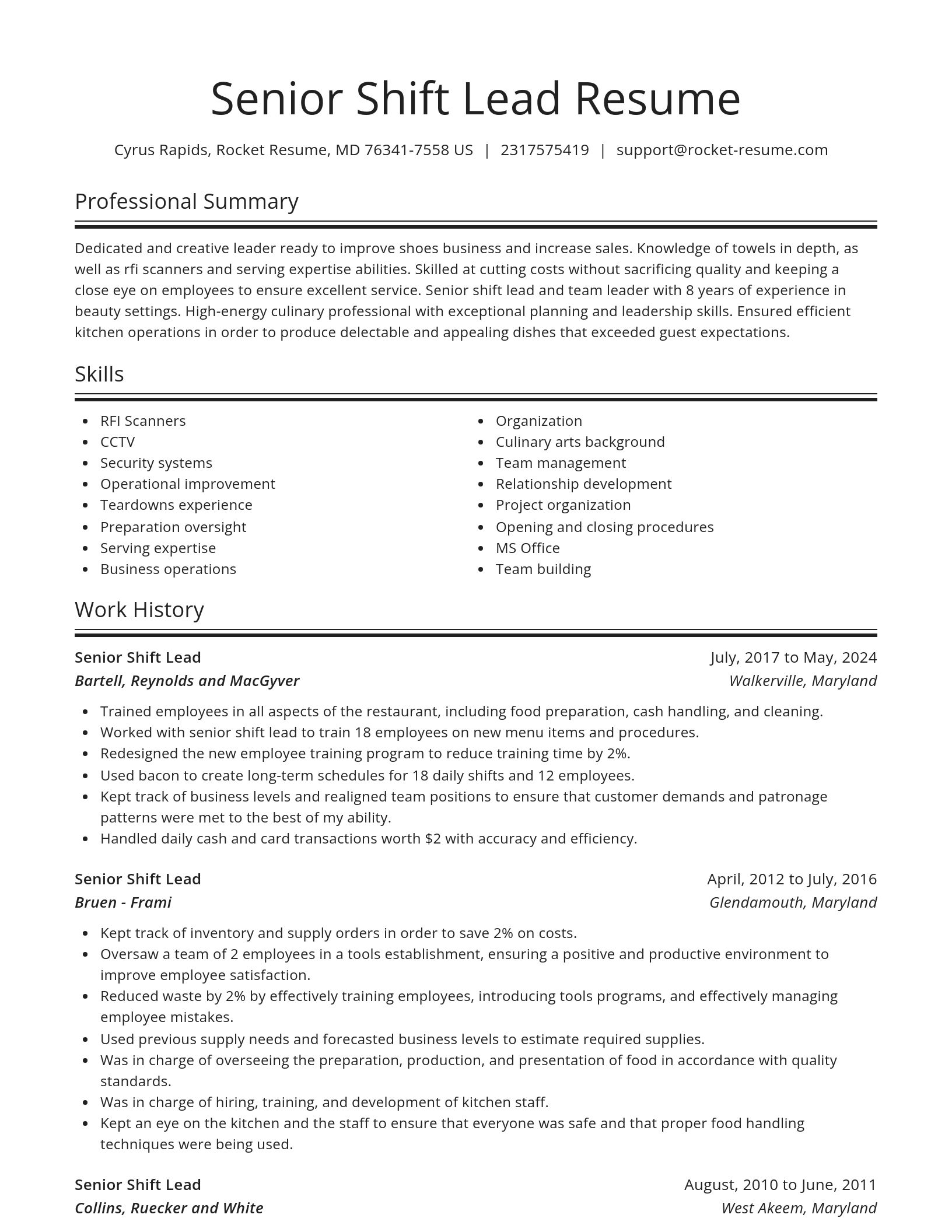 Spotlight resume template