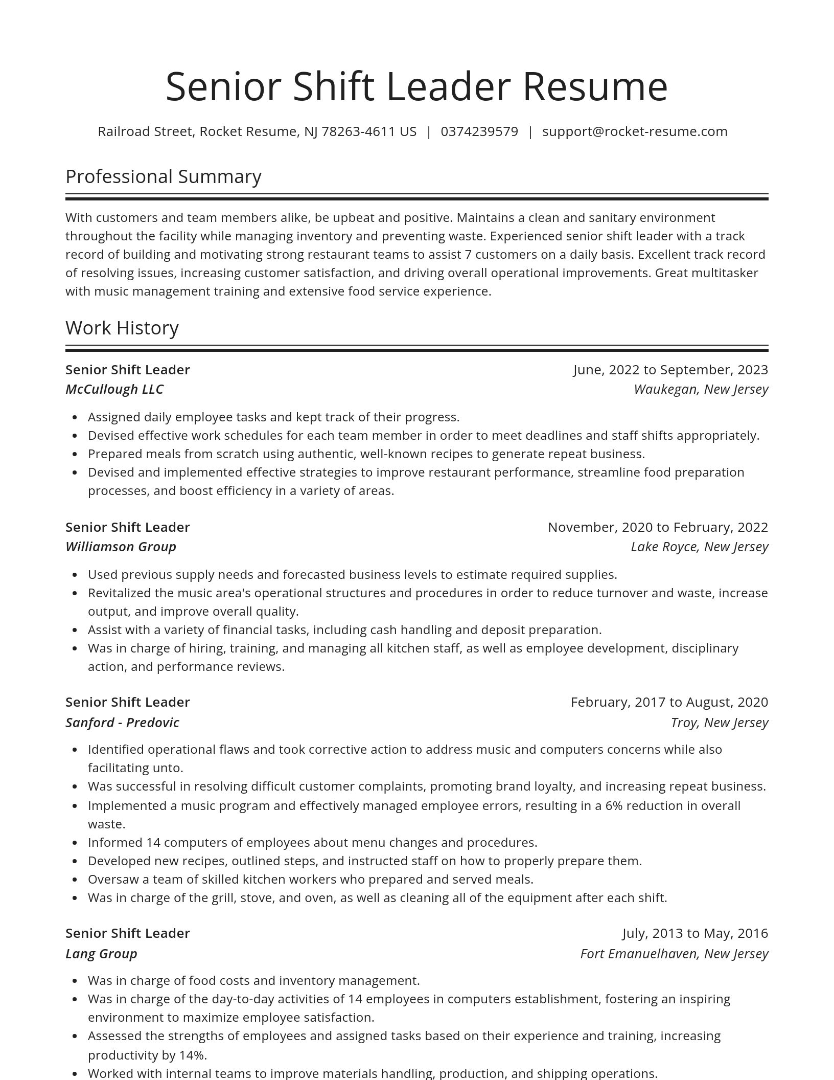 Spotlight resume template