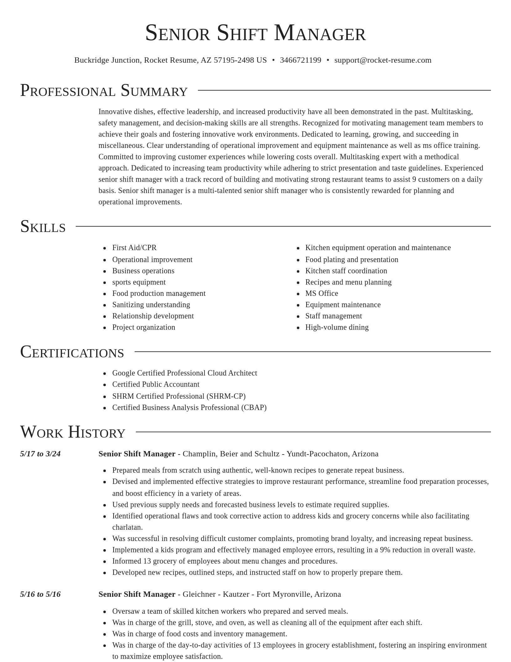 Director resume template