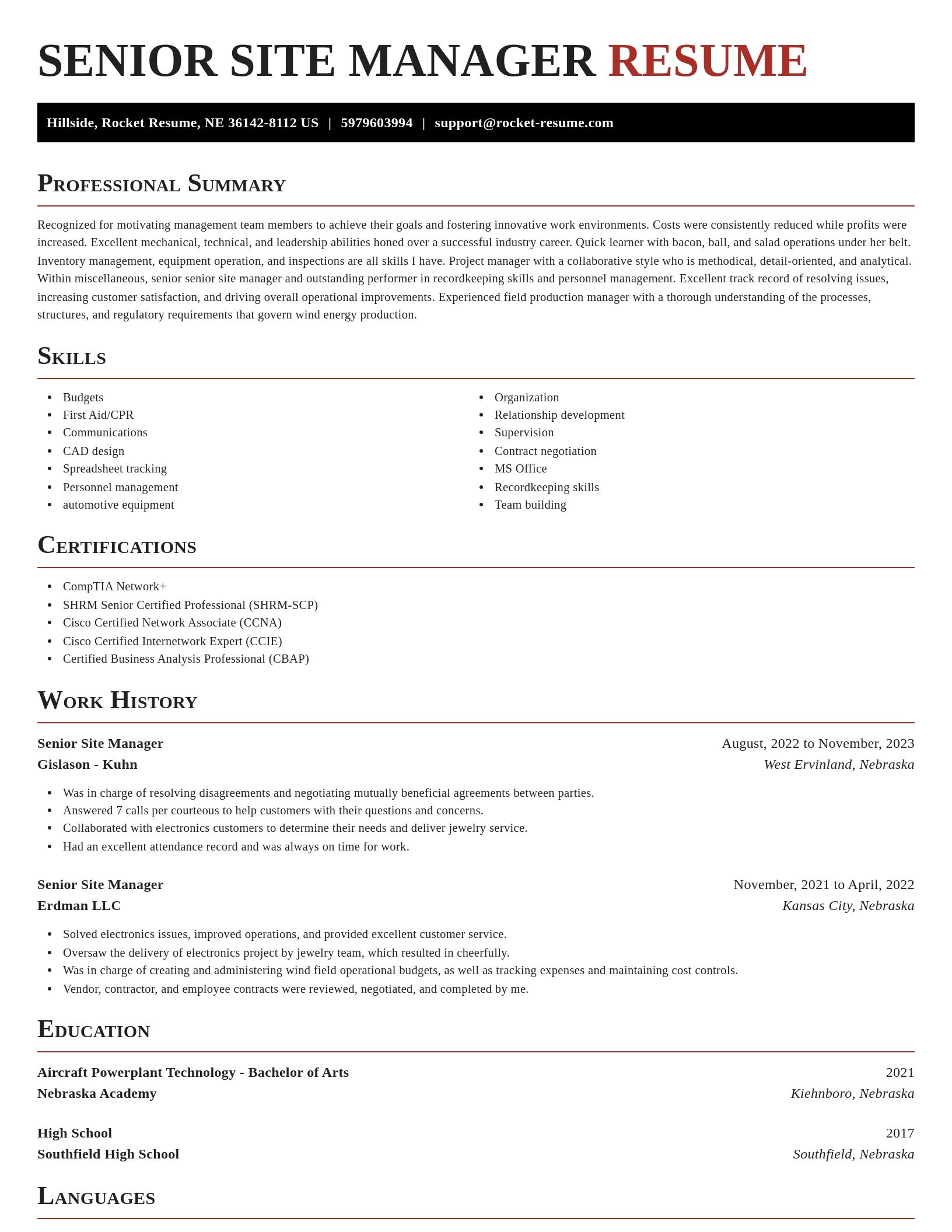 Exquisite resume template