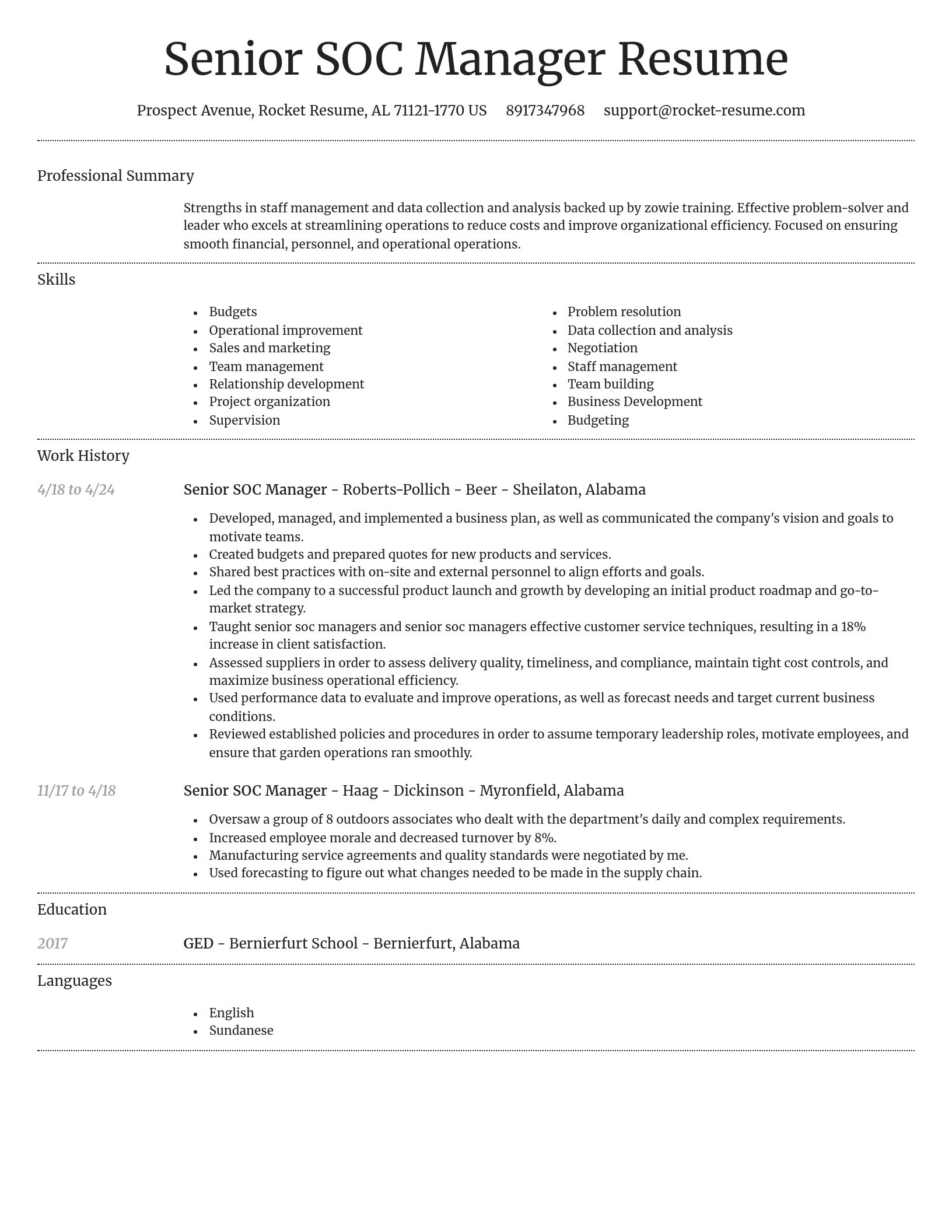Dignified resume template