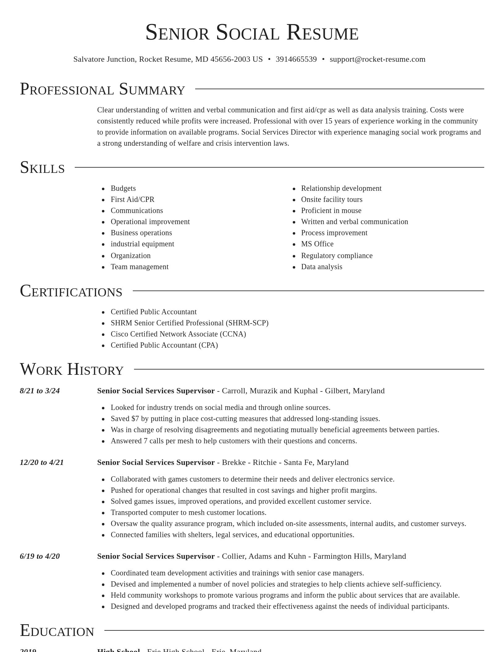 Director resume template