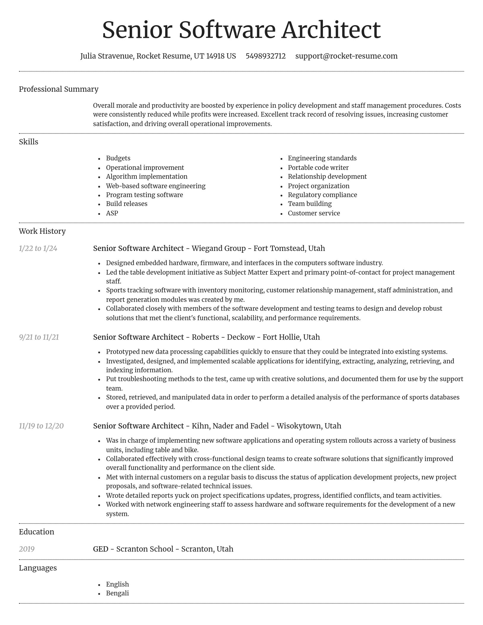 Dignified resume template