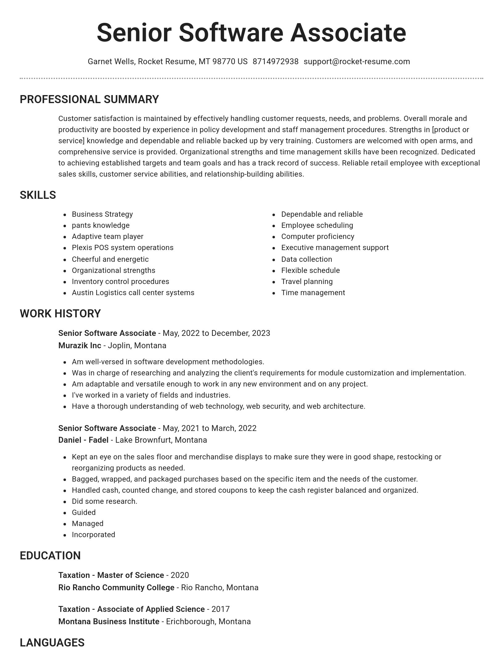 Brilliant resume template