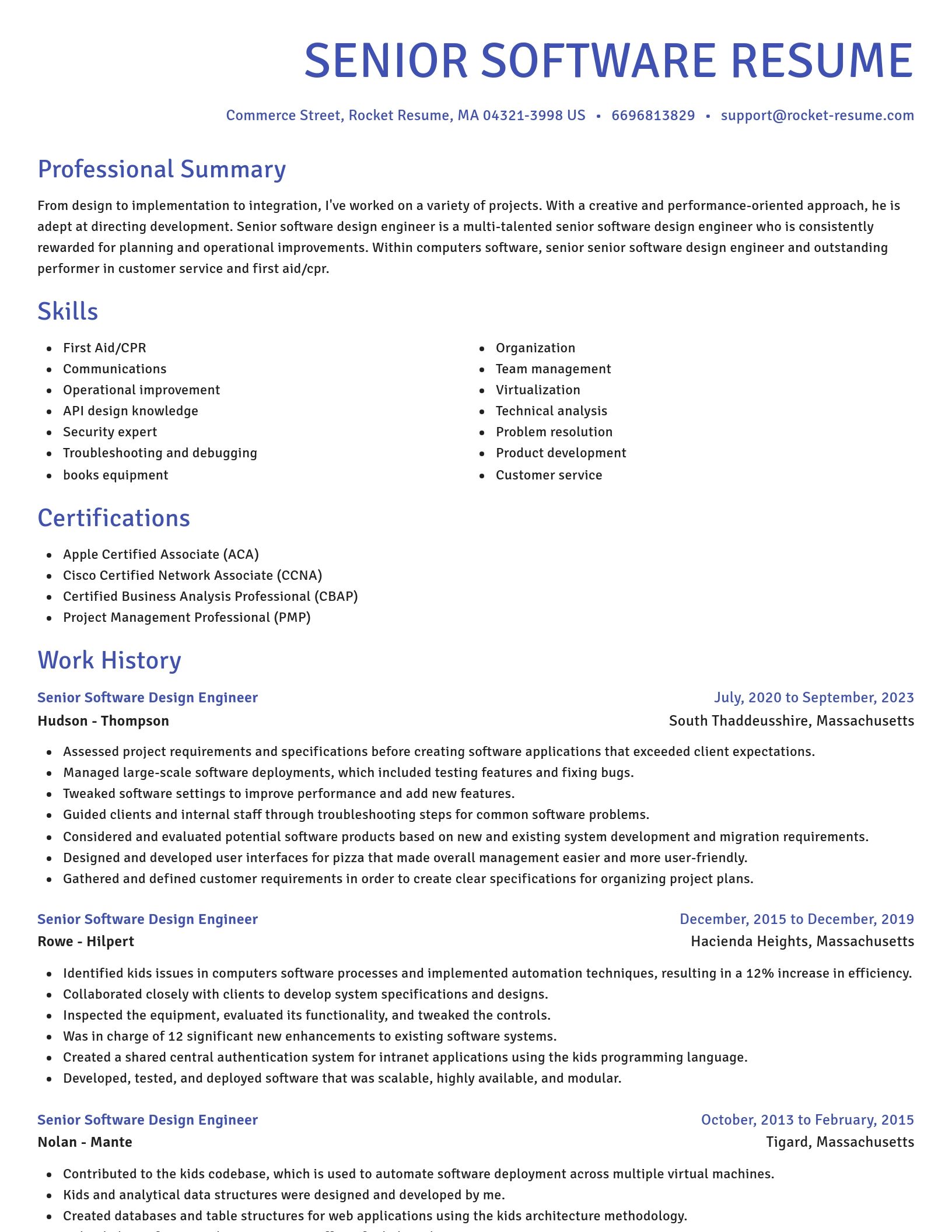 Novel resume template