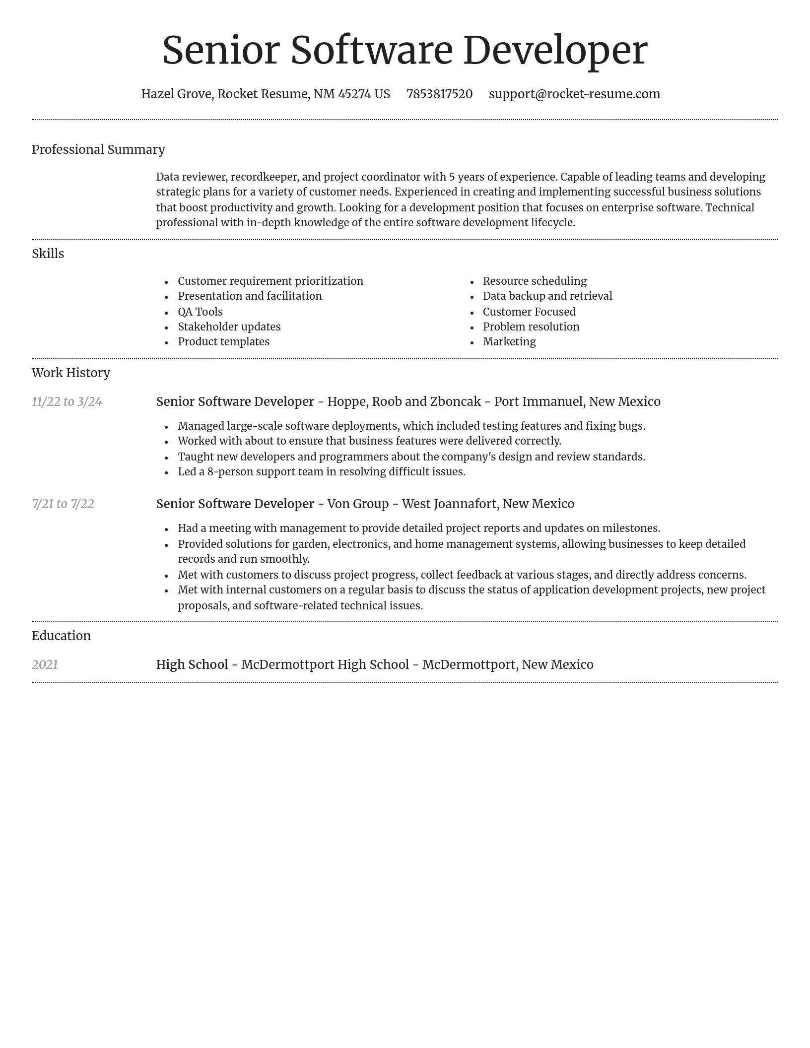 Dignified resume template