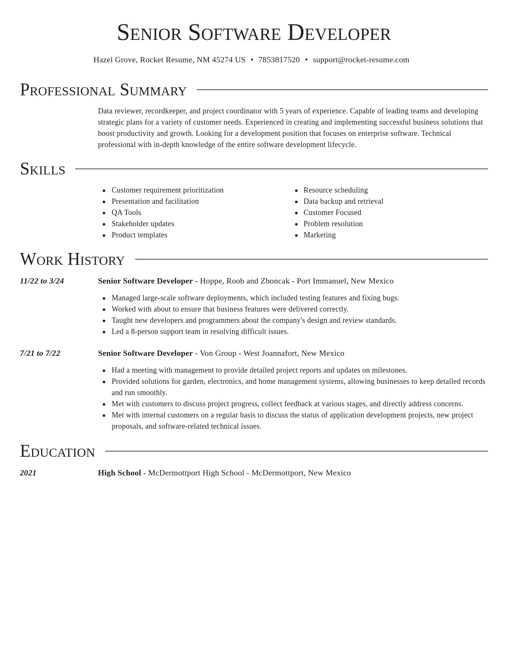 Director resume template