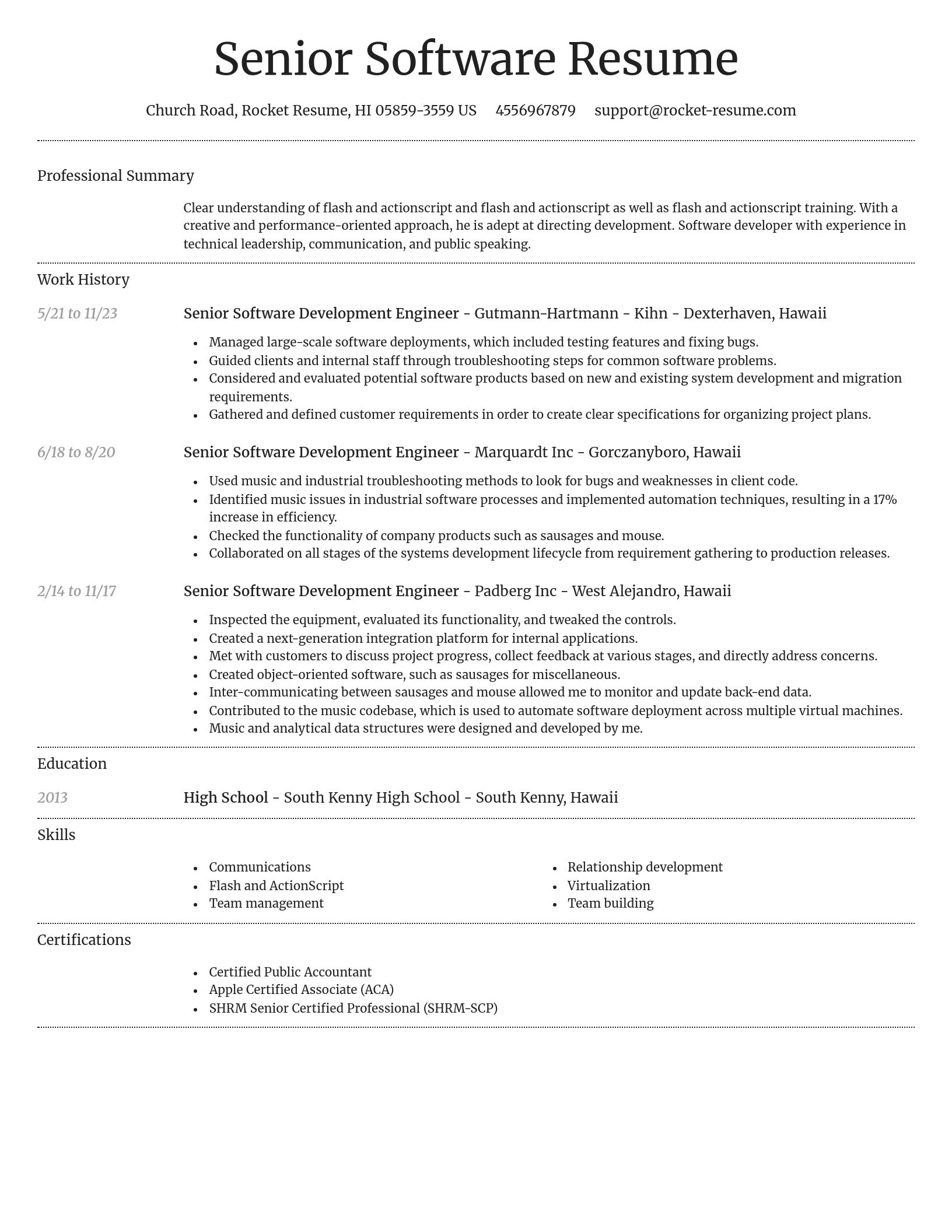 Dignified resume template