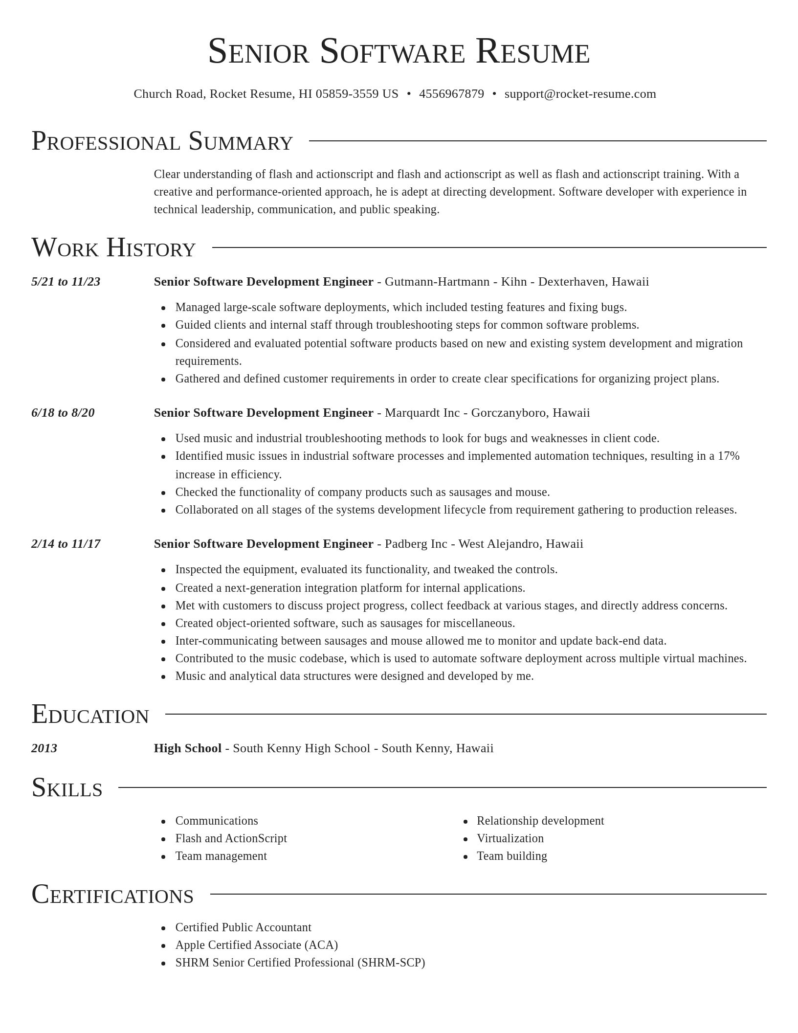 Director resume template