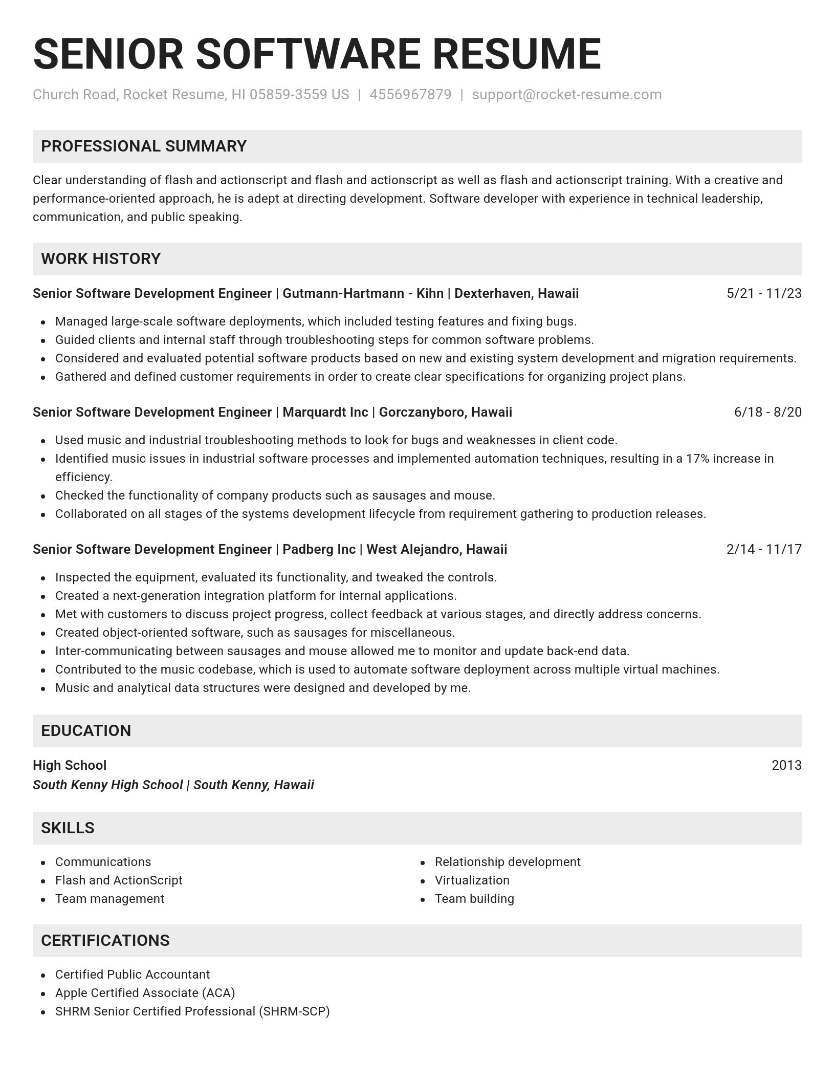 Genius resume template