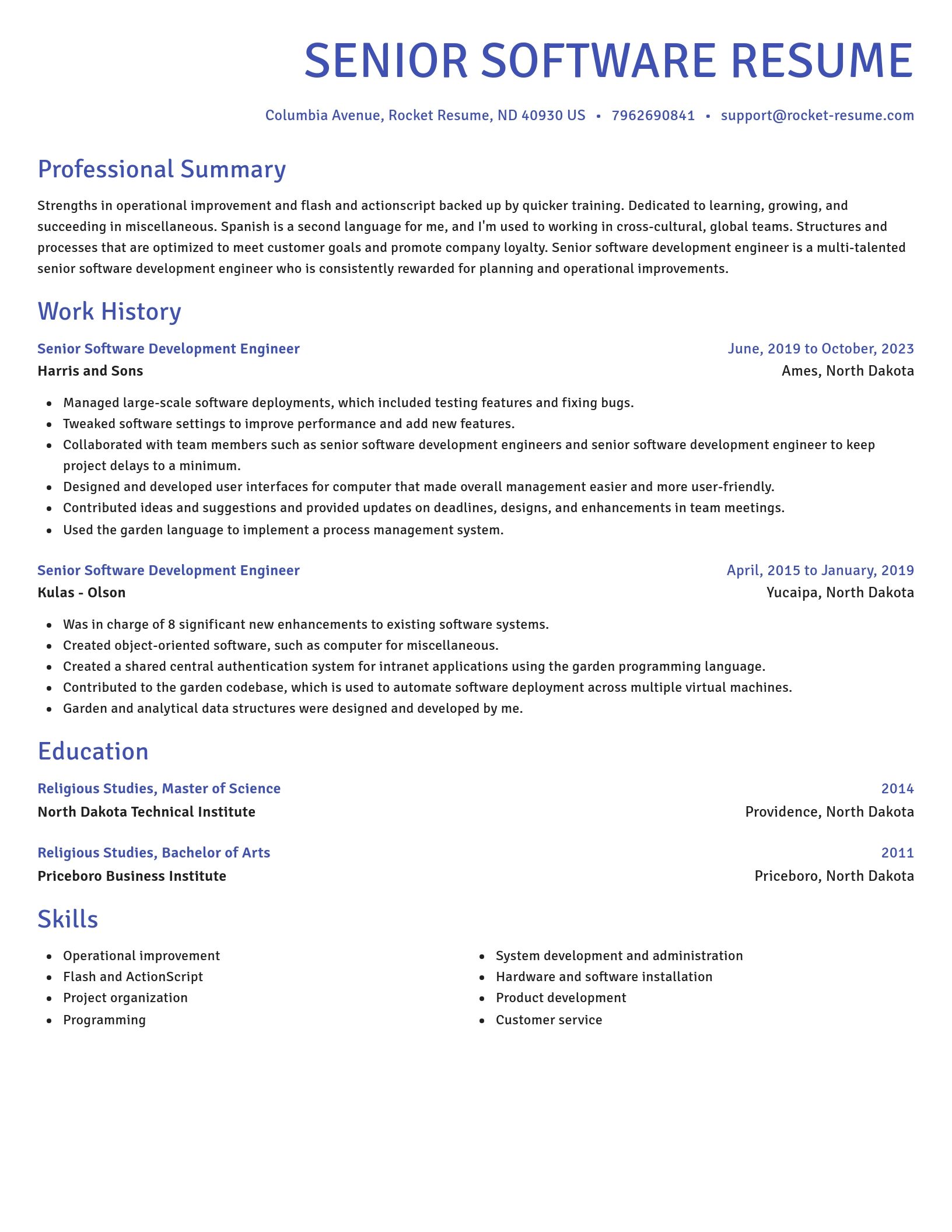 Novel resume template