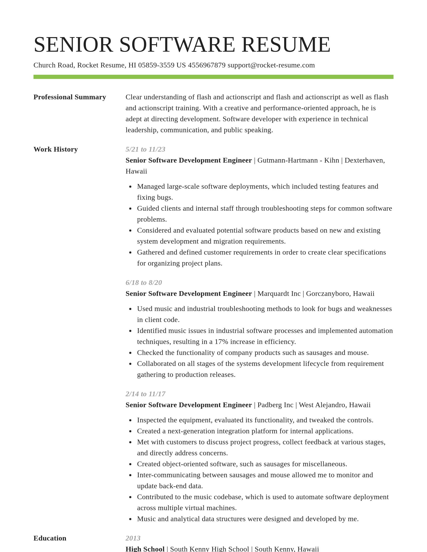 Smart resume template