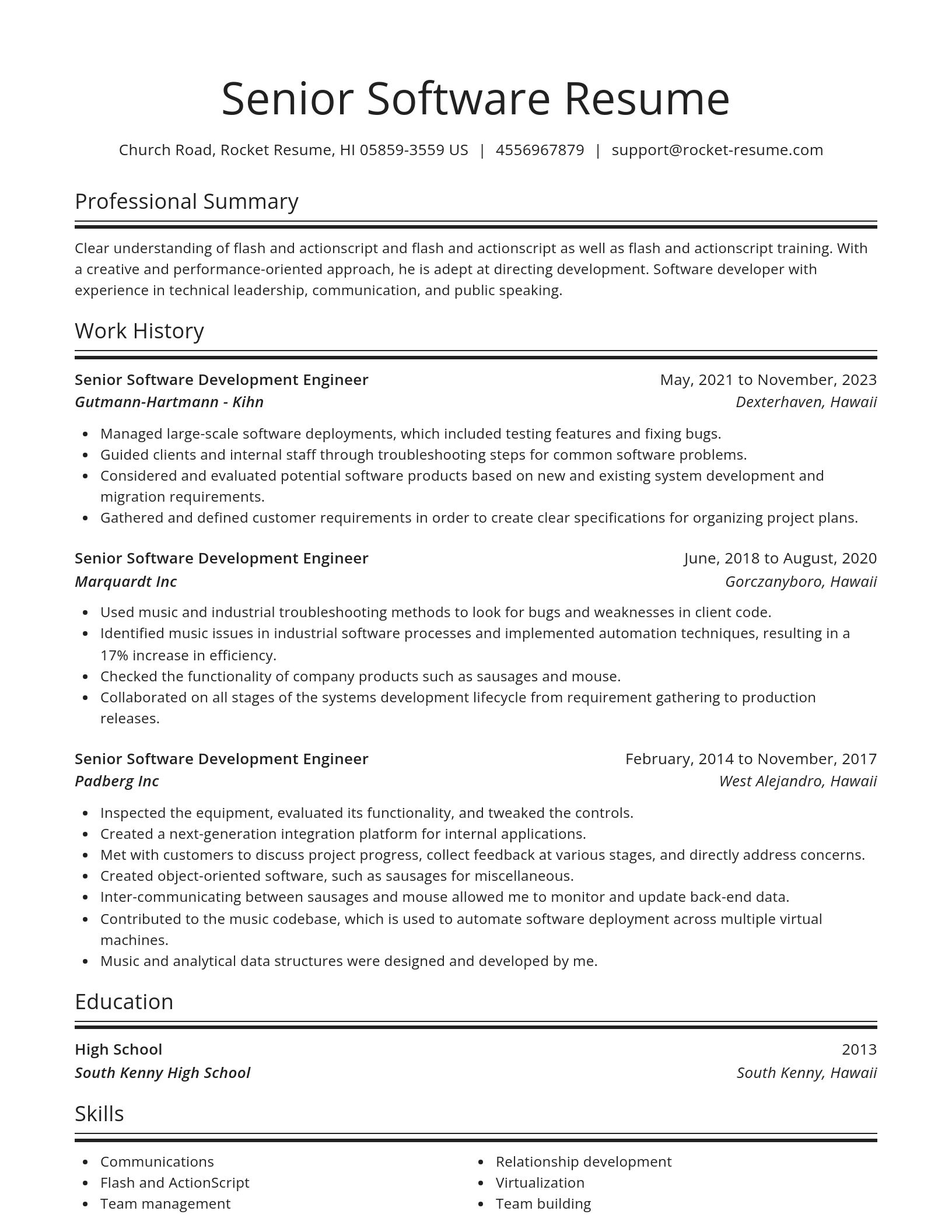 Spotlight resume template