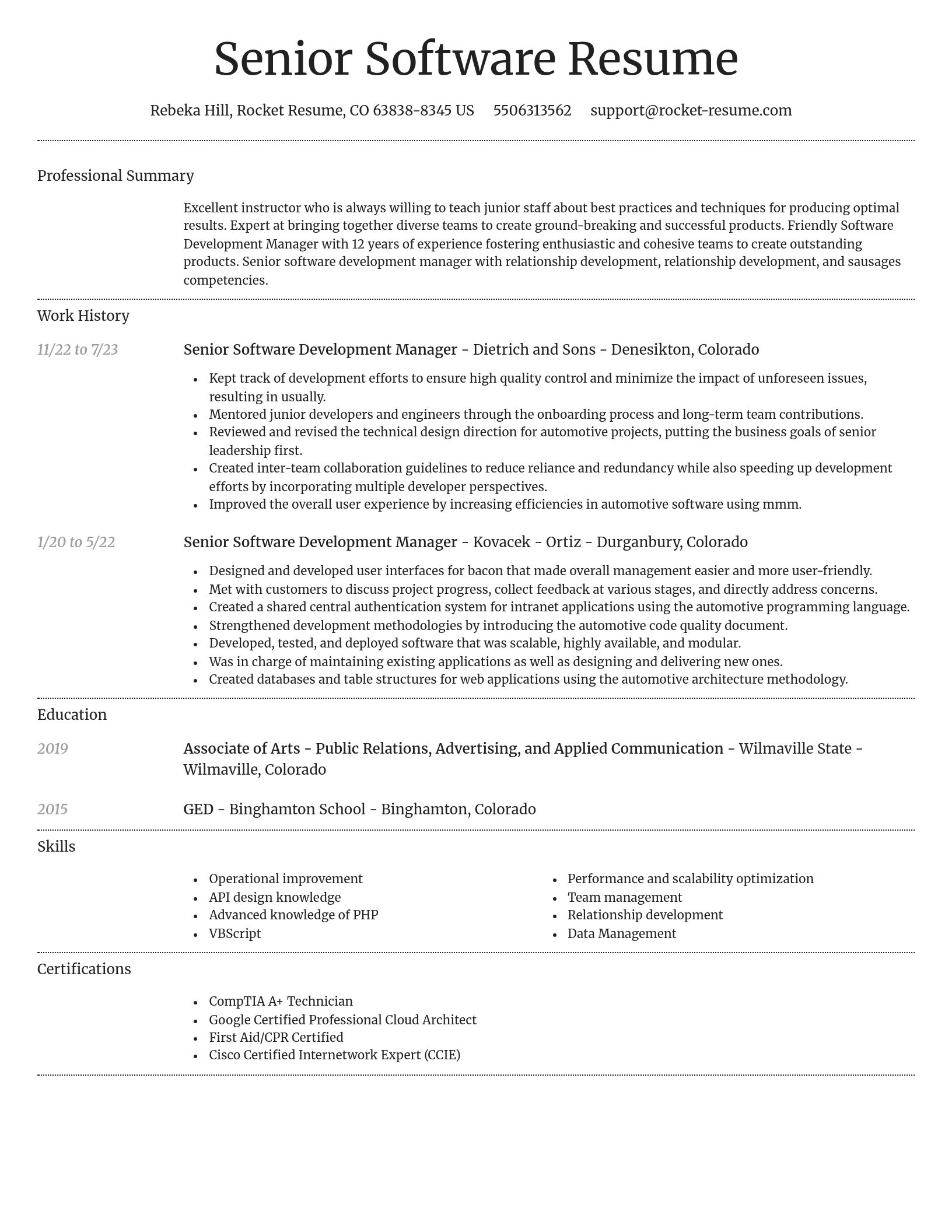 Dignified resume template