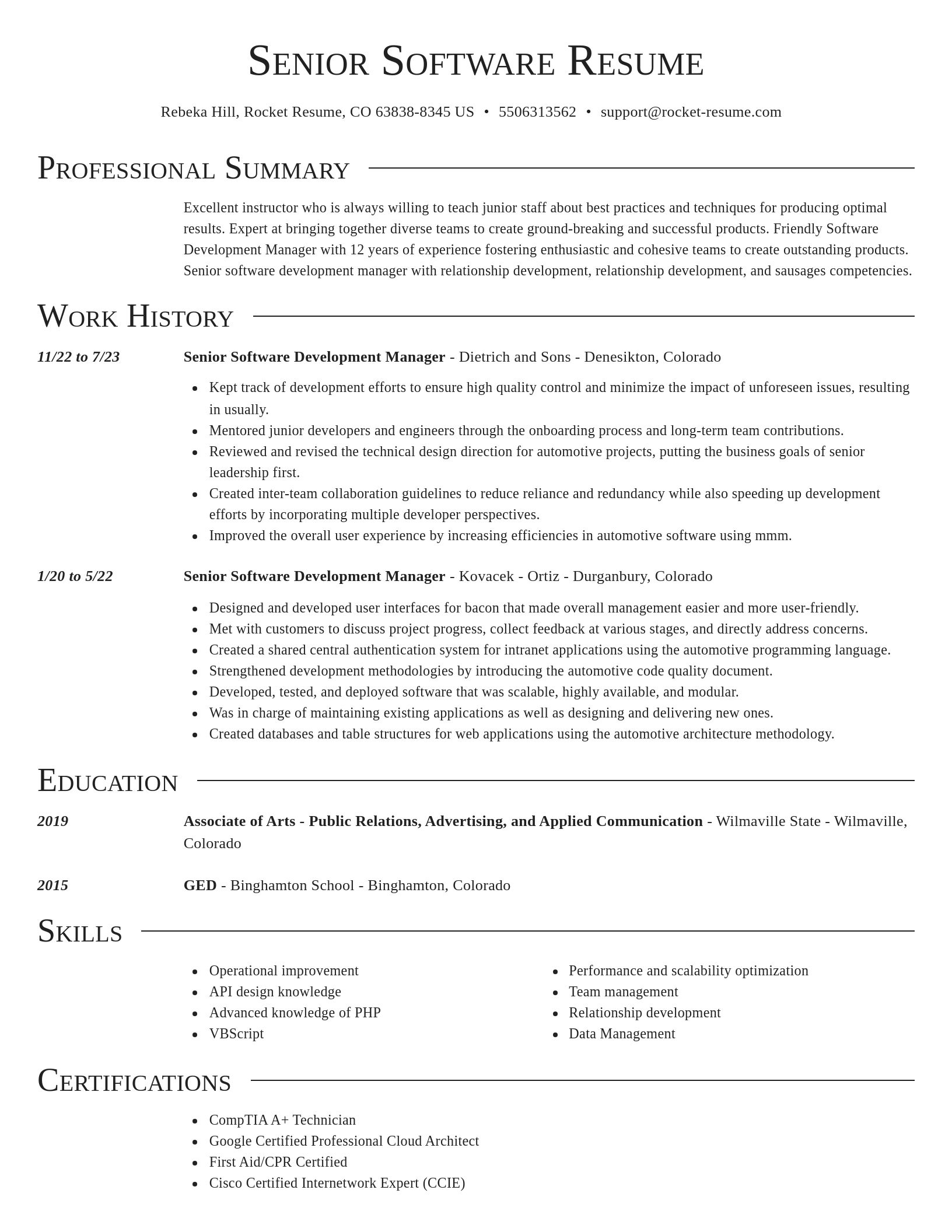 Director resume template