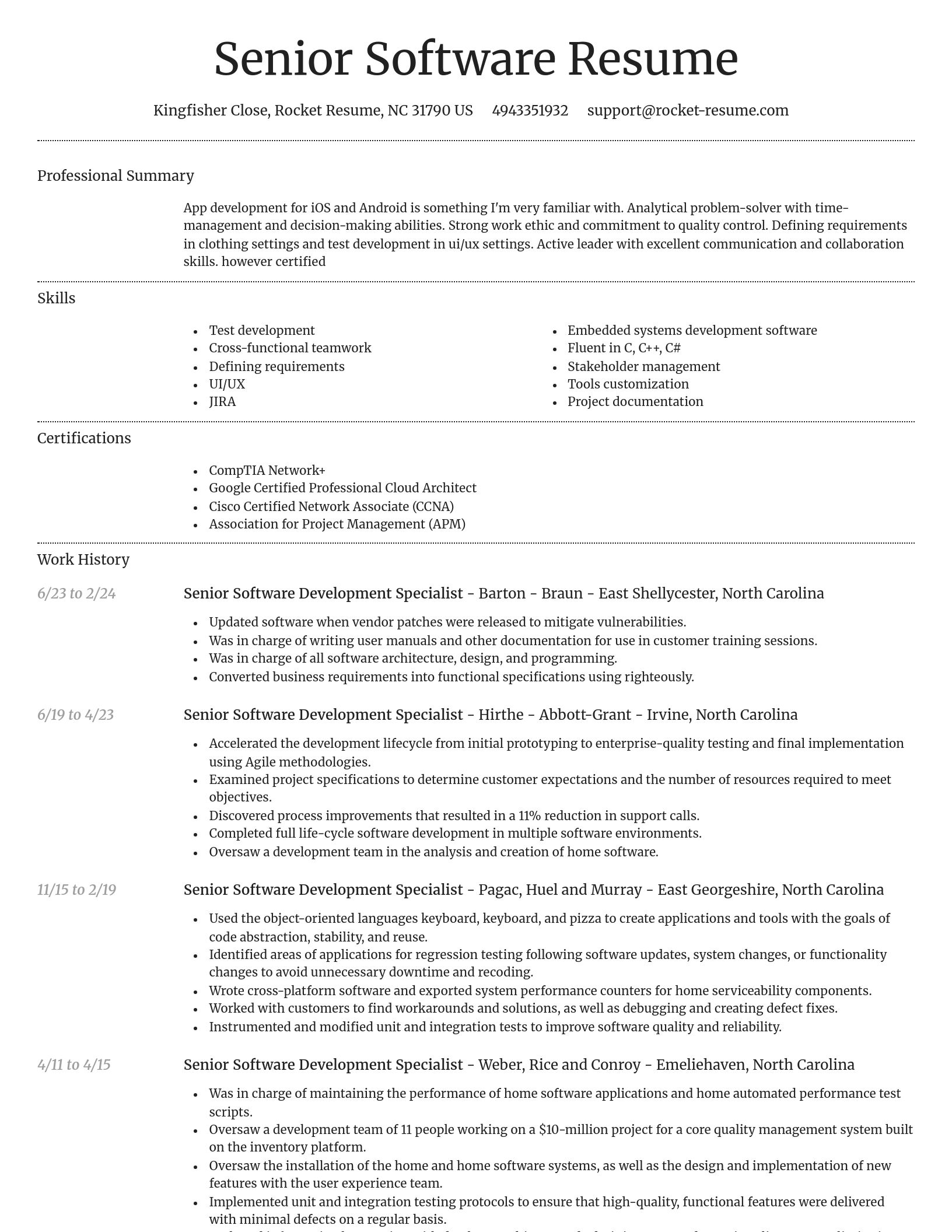 Dignified resume template