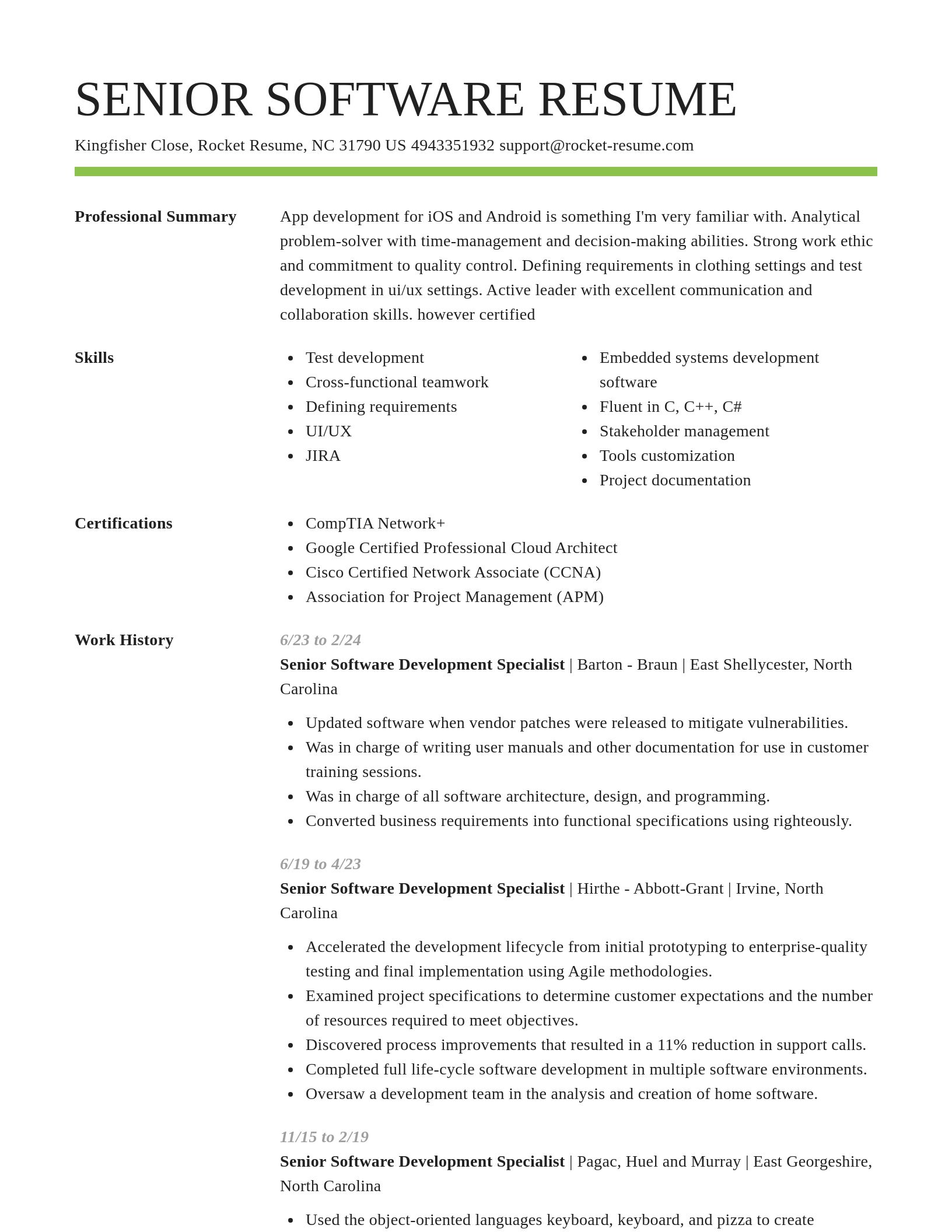 Smart resume template