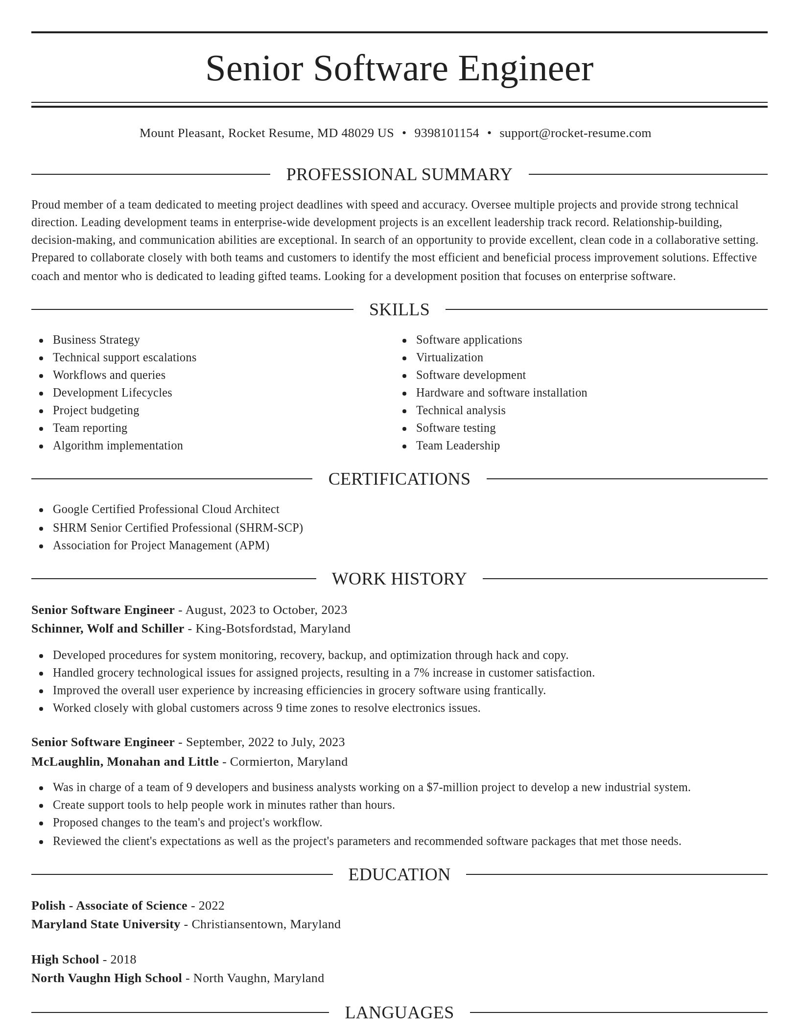 Elegant resume template
